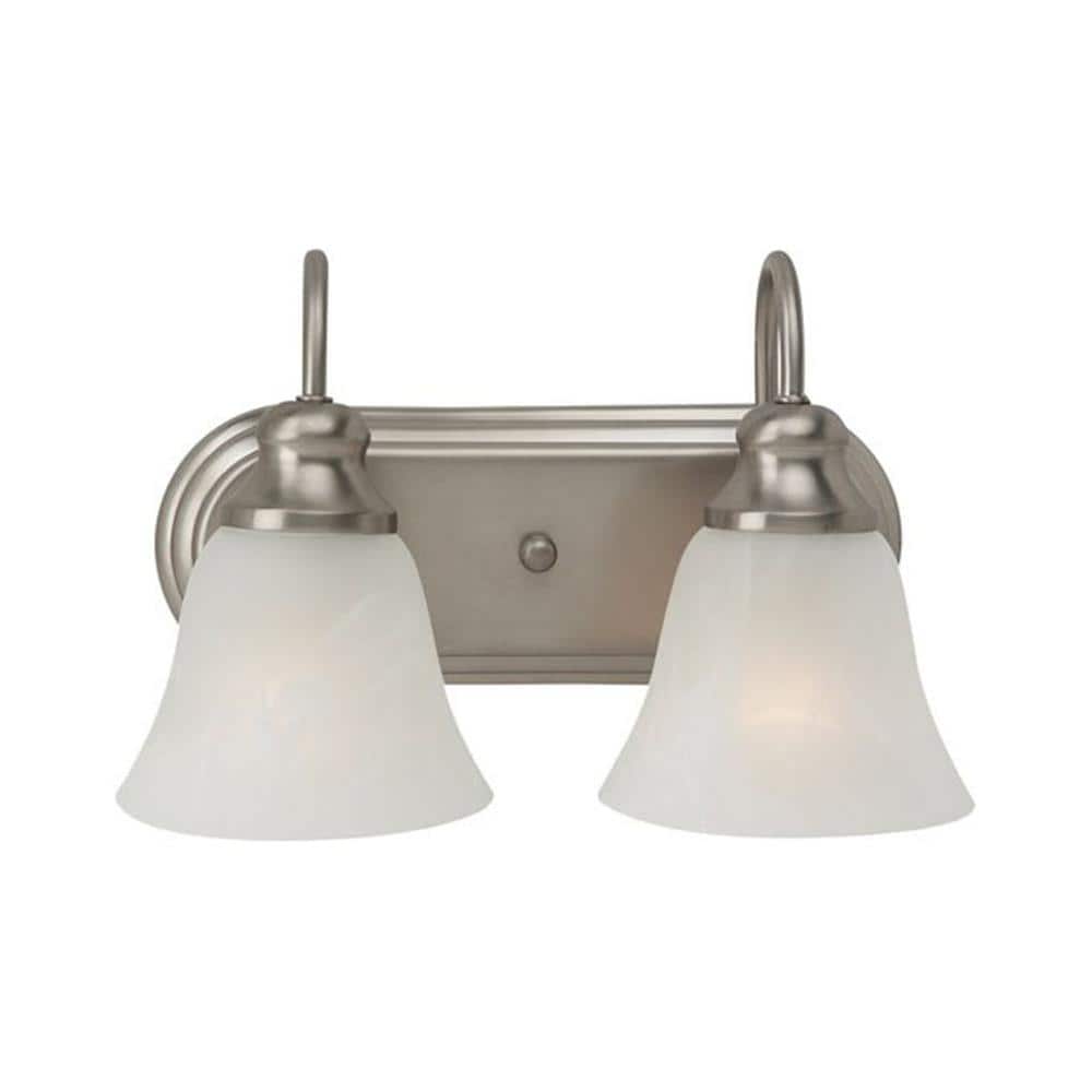 Generation Lighting 44940-962 Windgate 12.5-in 2 -Light Brushed Nickel Transitional Vanity light