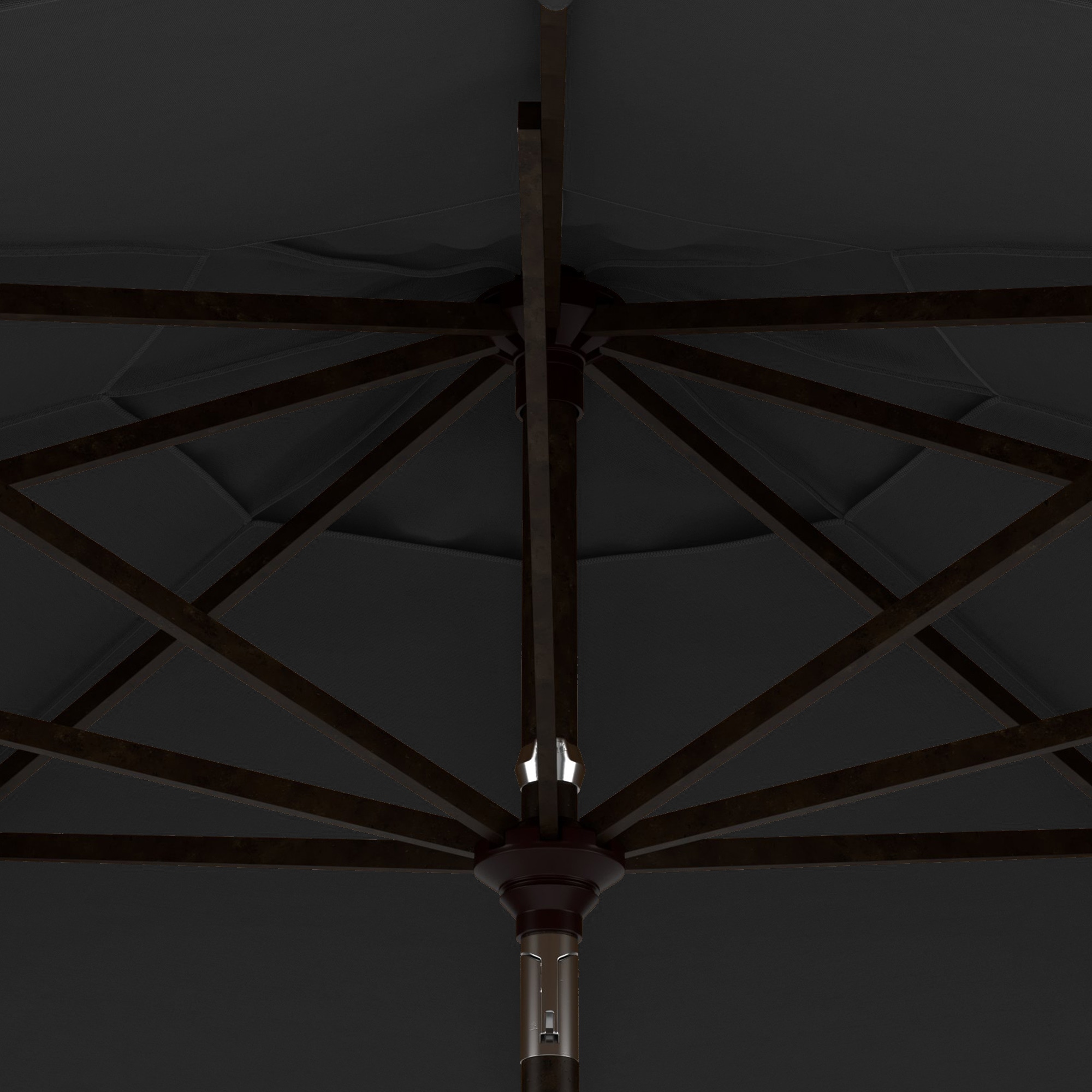 9' Black Olefin Octagonal Umbrella with Bronze Metal Pole