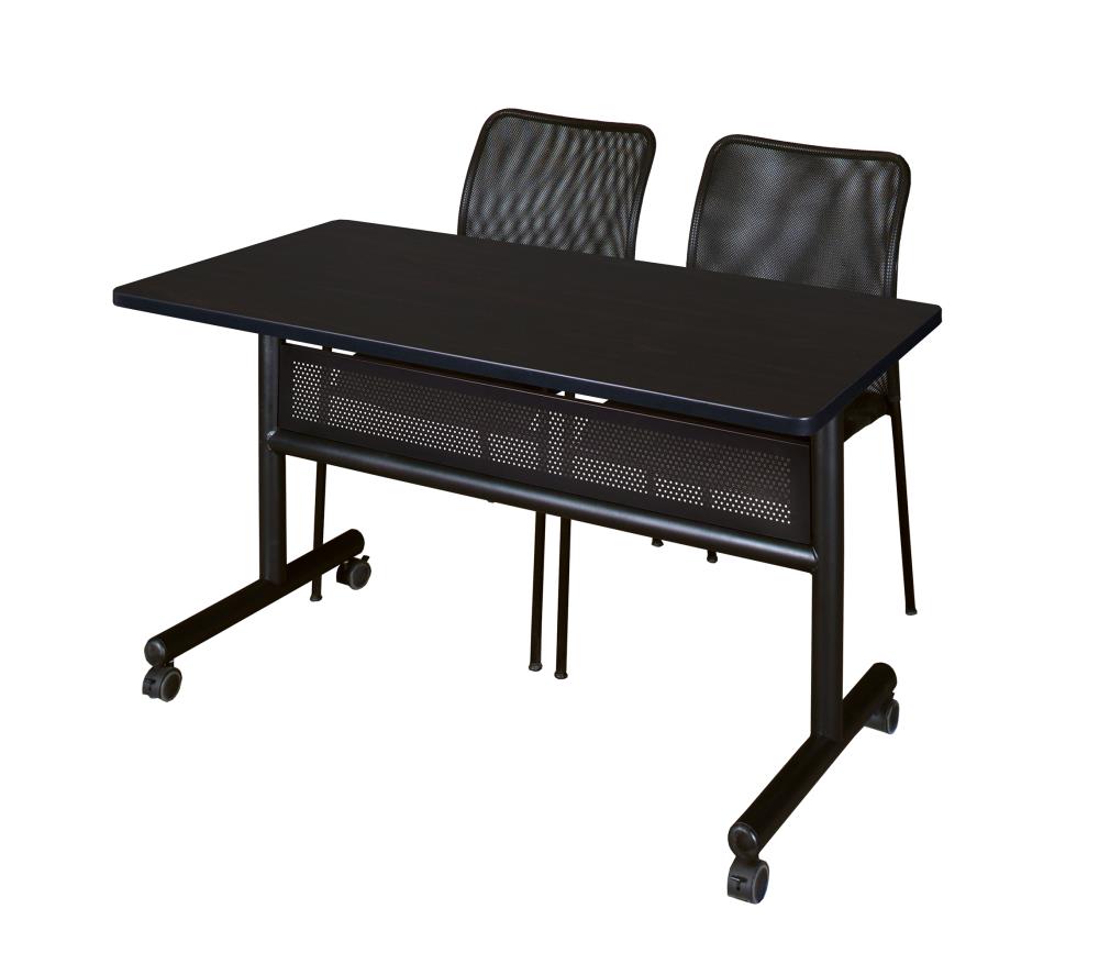Regency MKFTM4824MW75BK Training Brown 4-Person Training Table (48-in W x 29-in H)