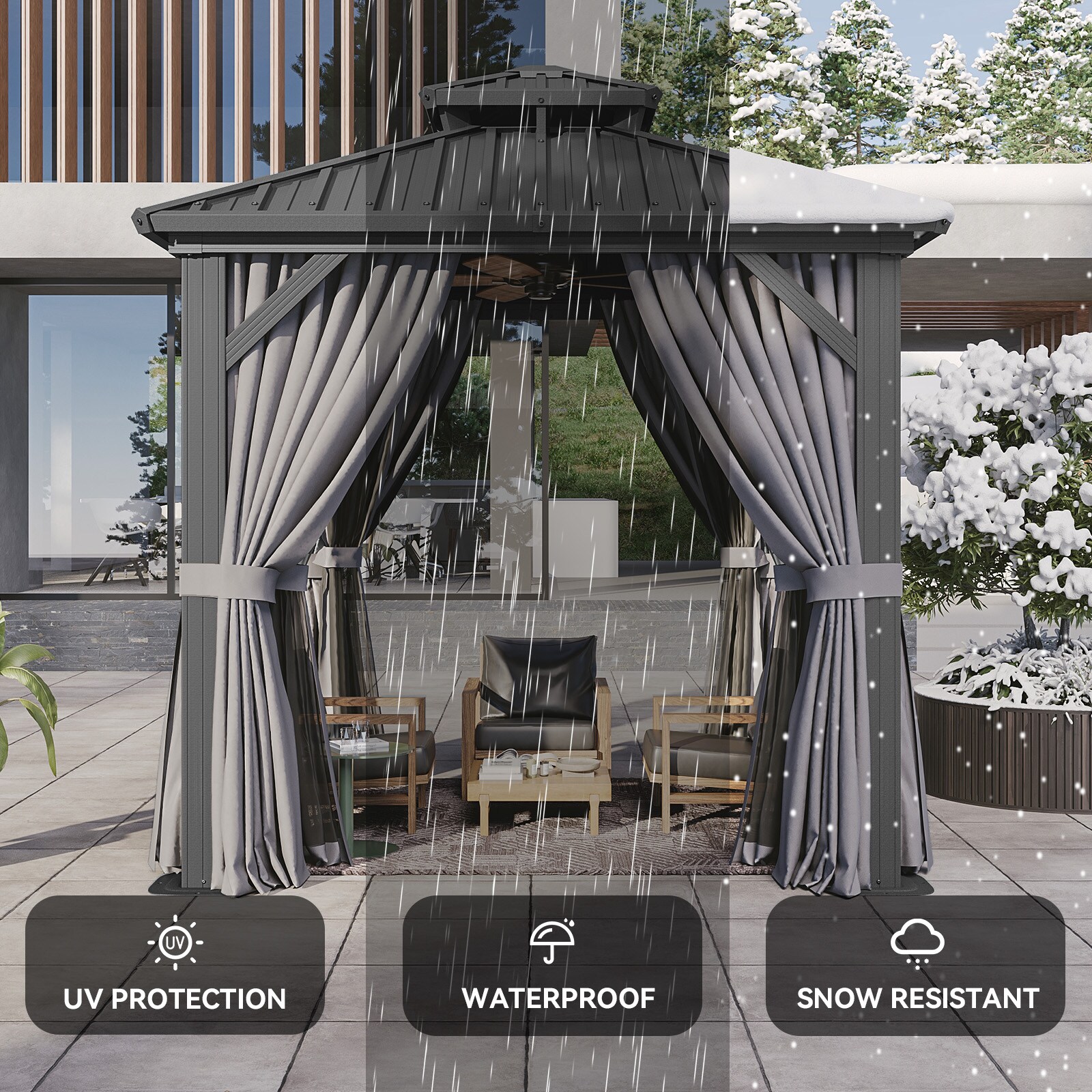 AOXUN AX-421G17 Wood-Resin-Gazebos - View #7