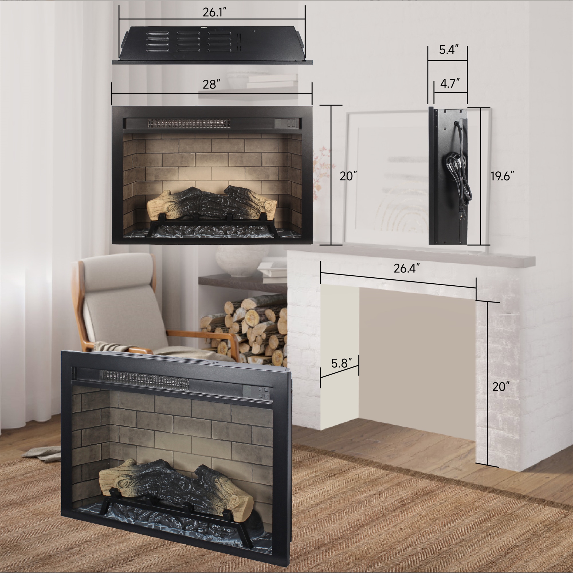 BABOOM BOM-58US-BK-CO Electric-Fireplaces - View #2