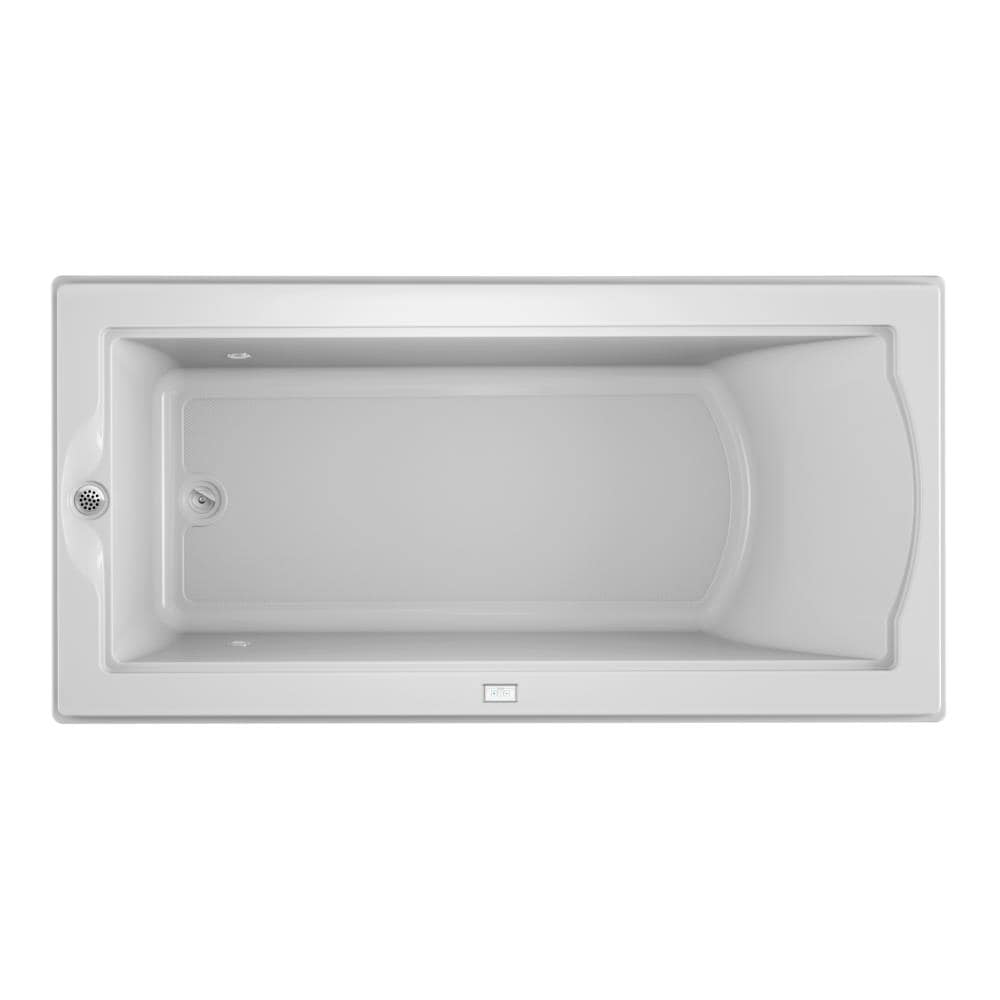 Jacuzzi KK05959 FUZION 35.4-in x 70.7-in White Acrylic Rectangular Drop-in Soaking Bathtub with Drain ( Reversible Drain )