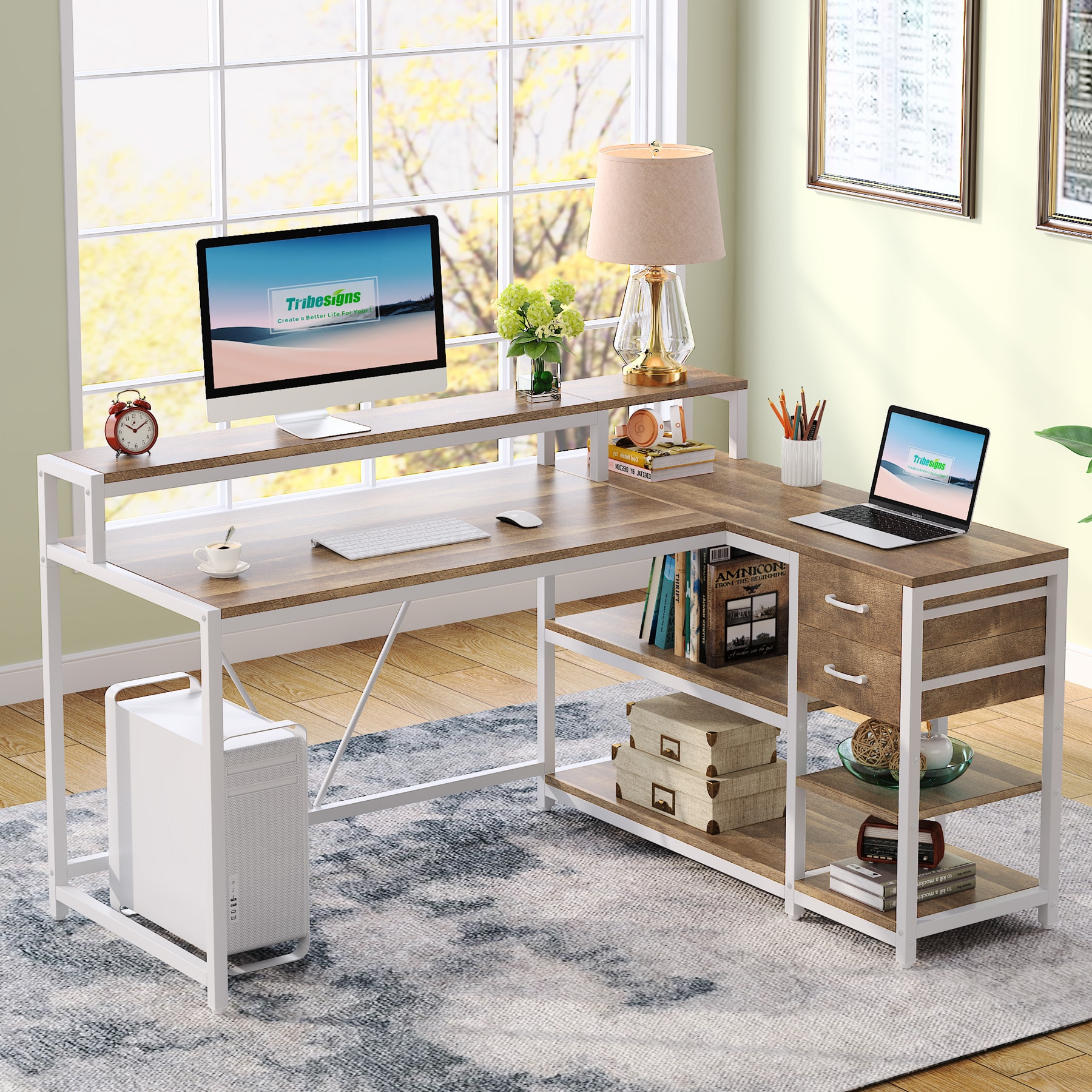 Fnova LWTJ-JW0634 Office Conference Table Multiple colors/finishes 2 -Person Conference table ( 55.12-in W x 35.43-in H )