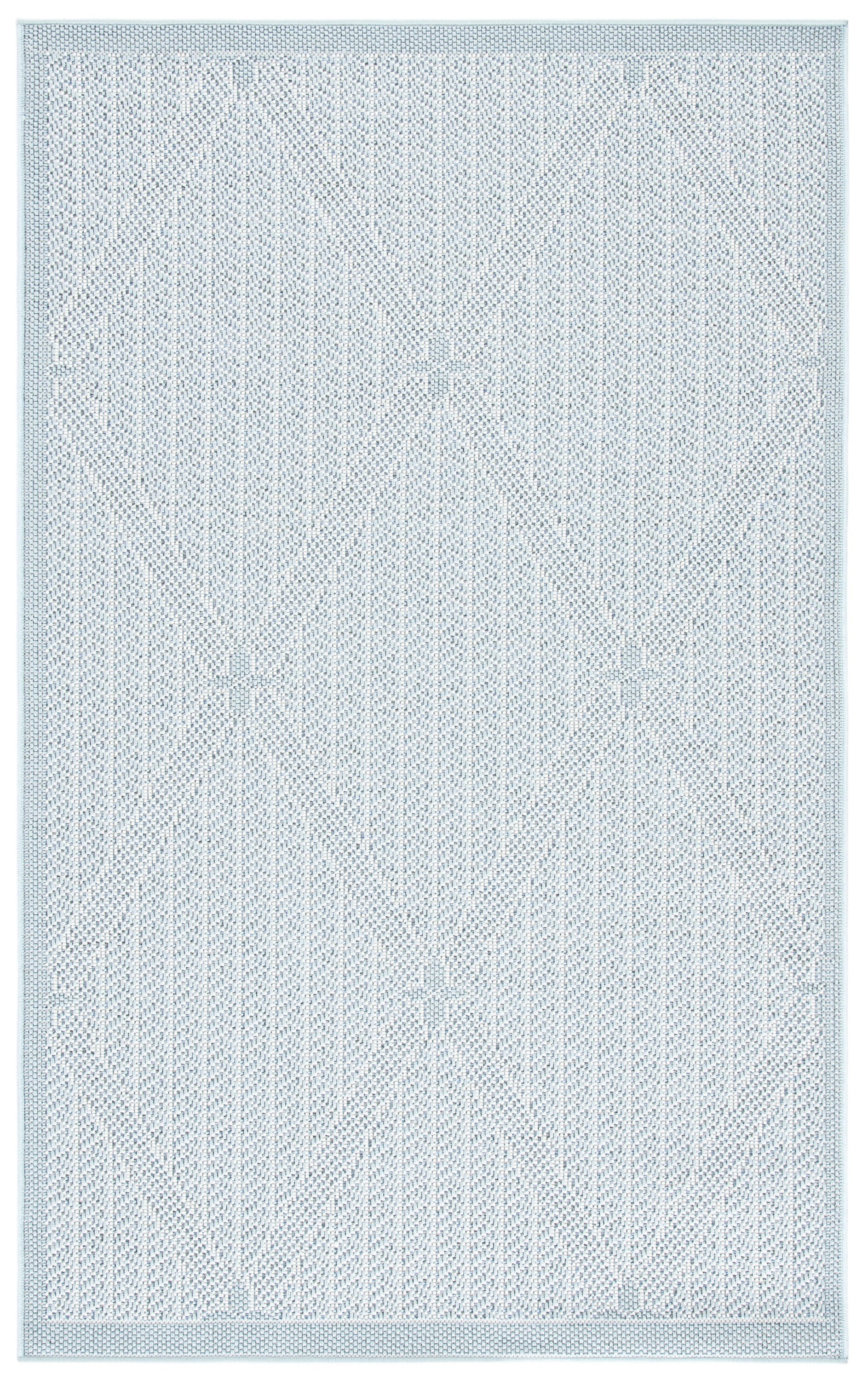 Light Blue Synthetic Diamond 4' x 6' Flat Woven Rug