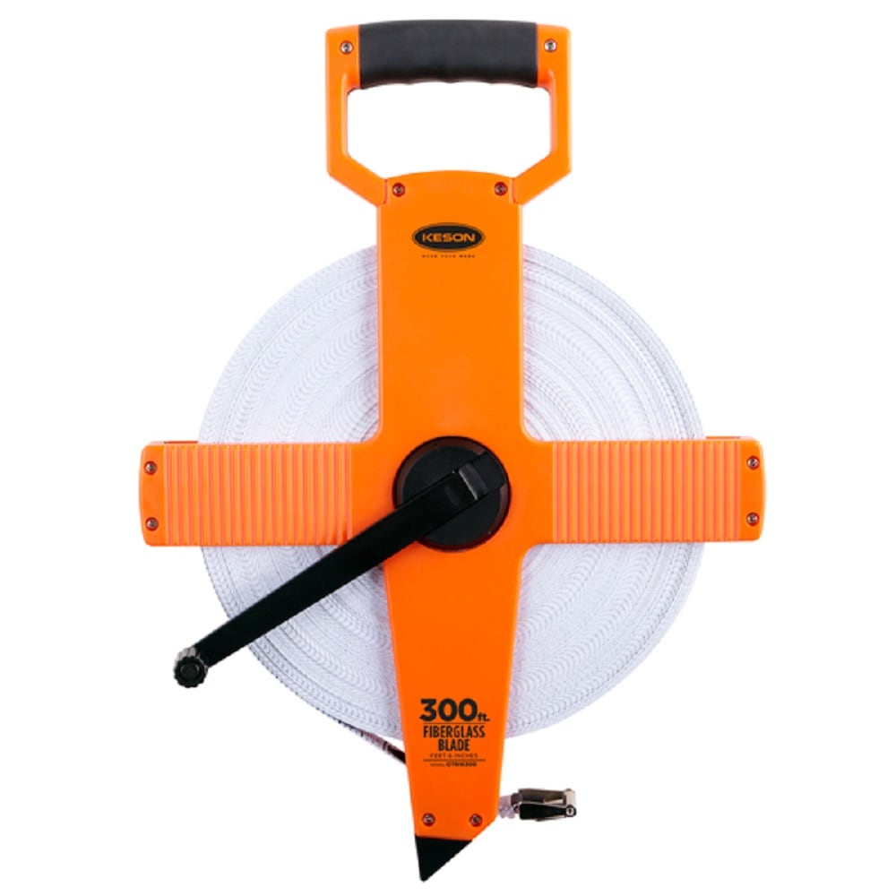 KESON Keson 300 ft. Open Reel Fiberglass Tape Measure - Double Riveted ABS  Case, 1-to-1 Gear Ratio in the Long Tapes department at
