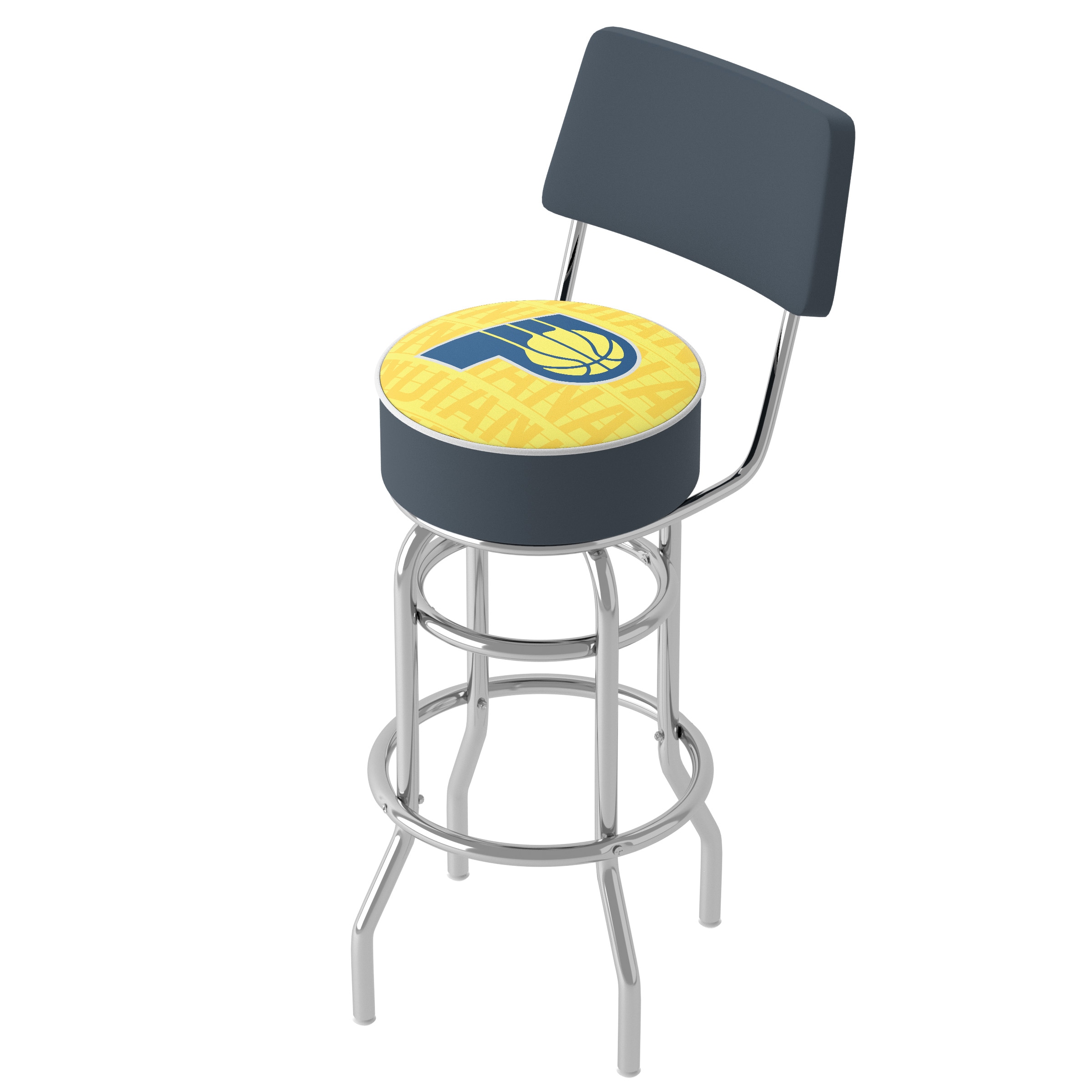 Trademark Gameroom NBA1100-IP3-TWN Indiana Pacers 31.0-in H Bar height Upholstered Swivel Metal Bar Stool