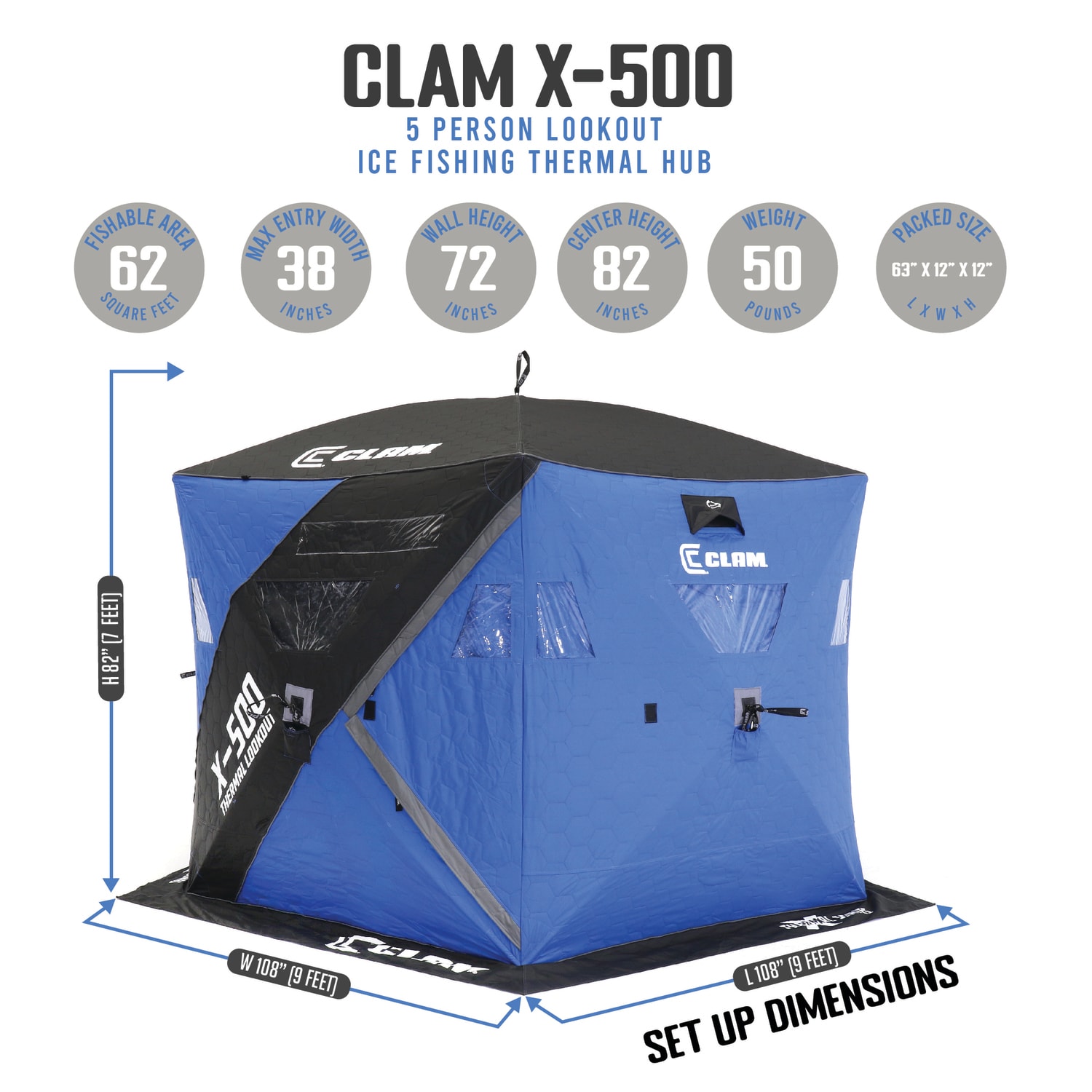 Clam Outdoors Nylon 5-Person Ice Fishing in the Tents department at