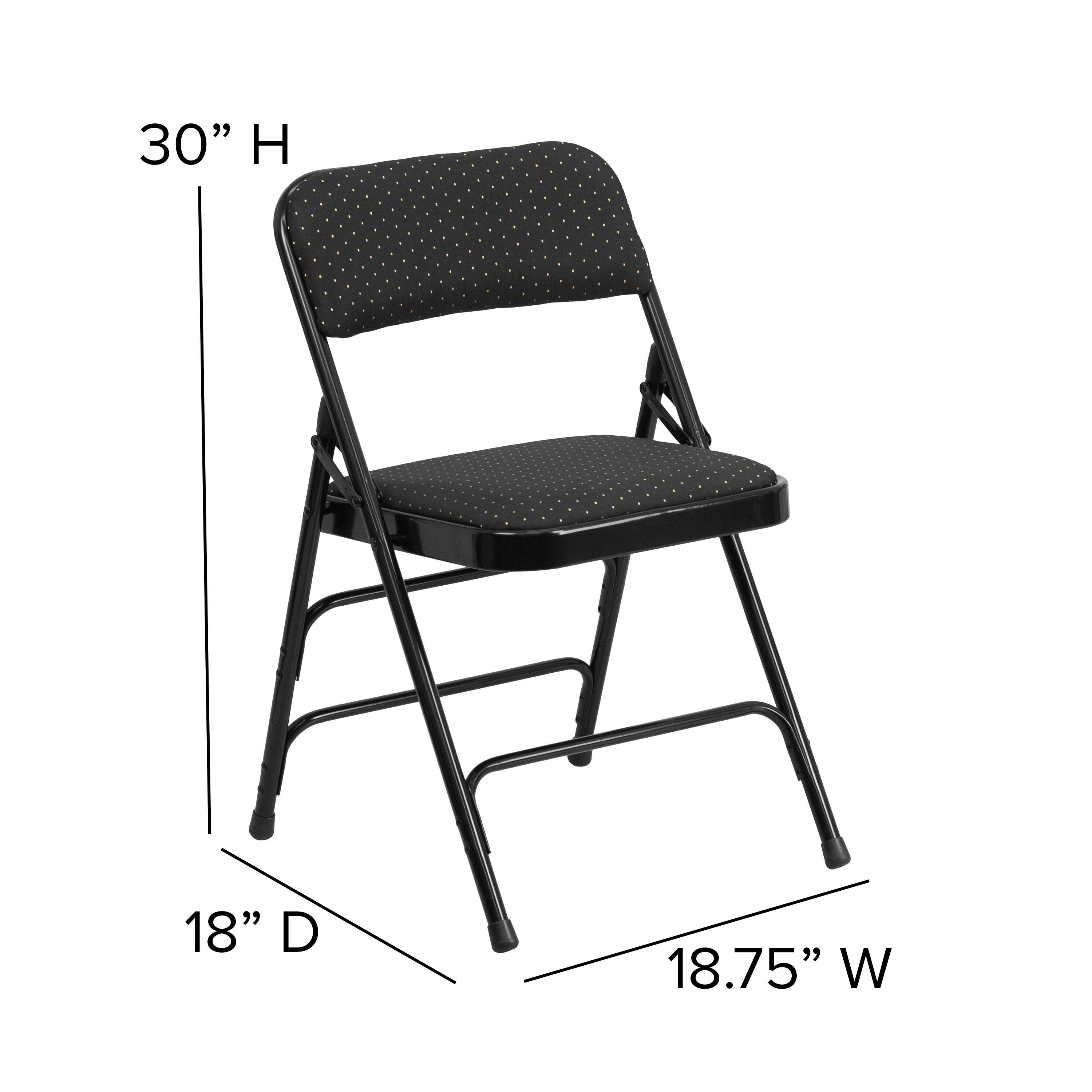 black fabric folding chairs