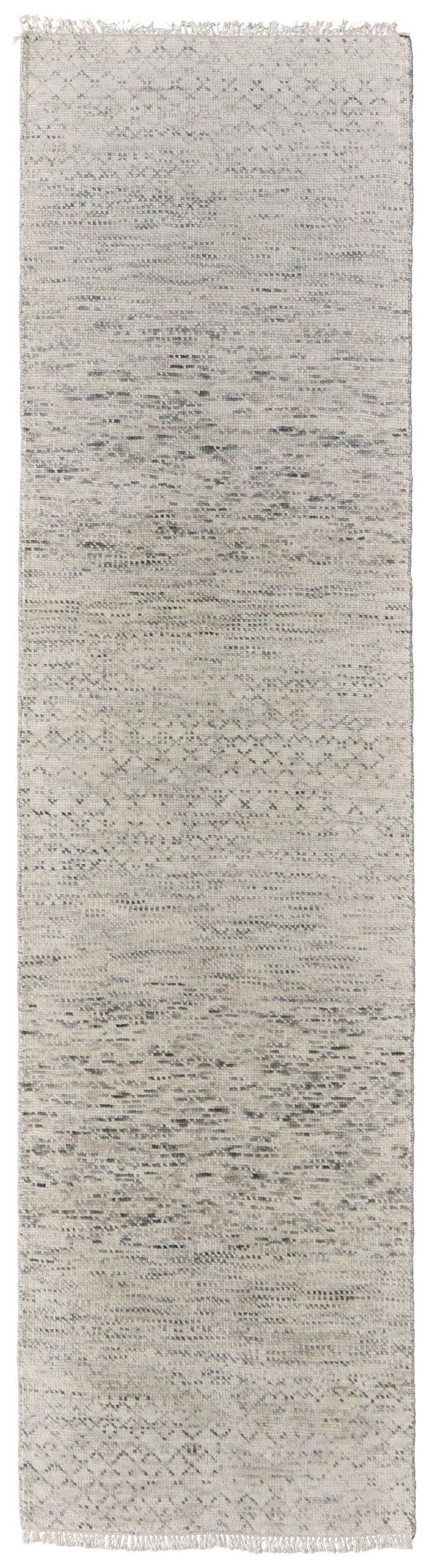 Room Envy BRNR69BQBGEGRYI10 2 x 10 (ft) Knotted Wool Ivory/Pink/Gray Rectangular Indoor Solid Runner rug