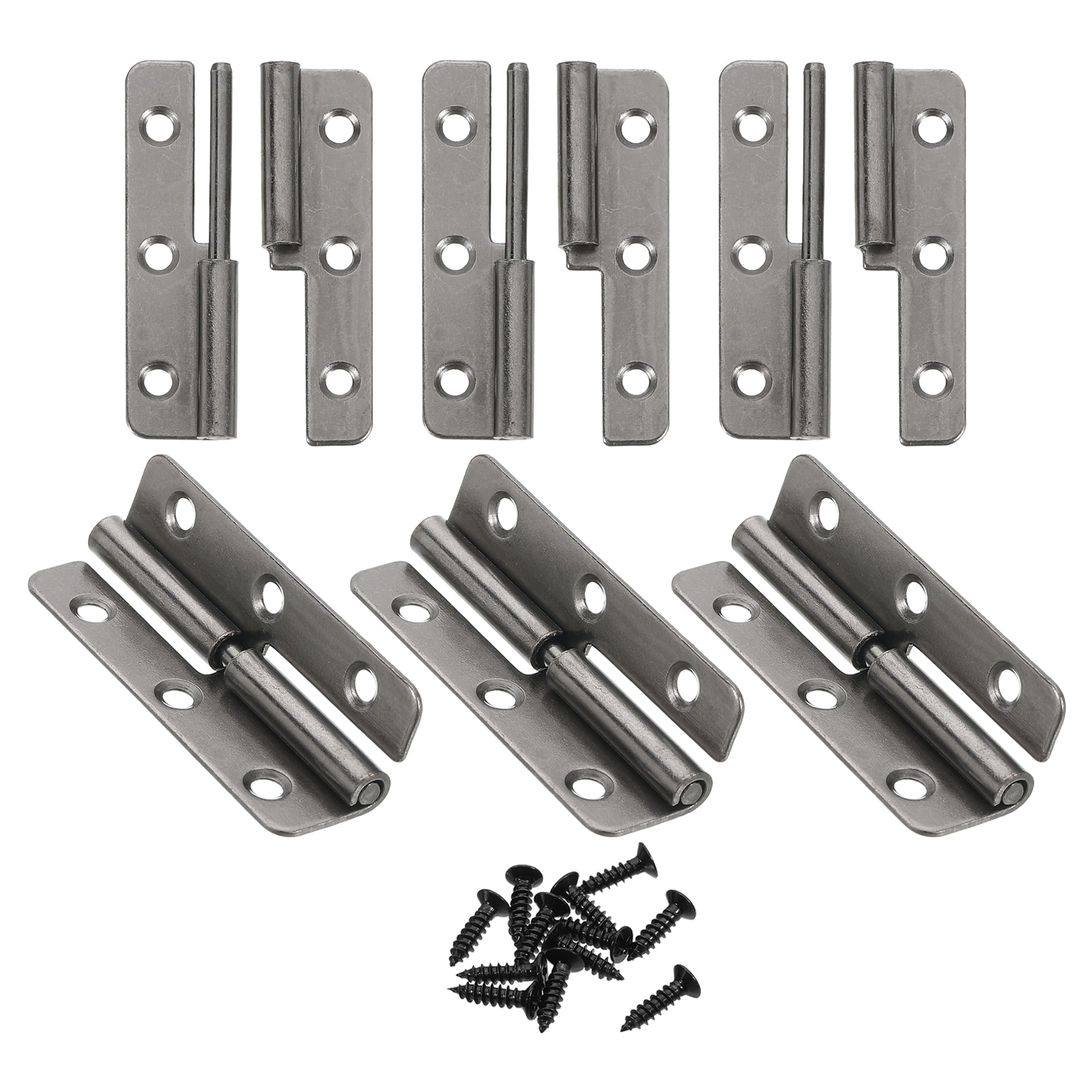 Unique Bargains 6pcs Lift Off Hinge 110 Degree 2inch Detachable Lift Off Hinges Right Handed Slip Joint Flag Hinges Rising Butt Door Hinges Black #S26031600UX9925