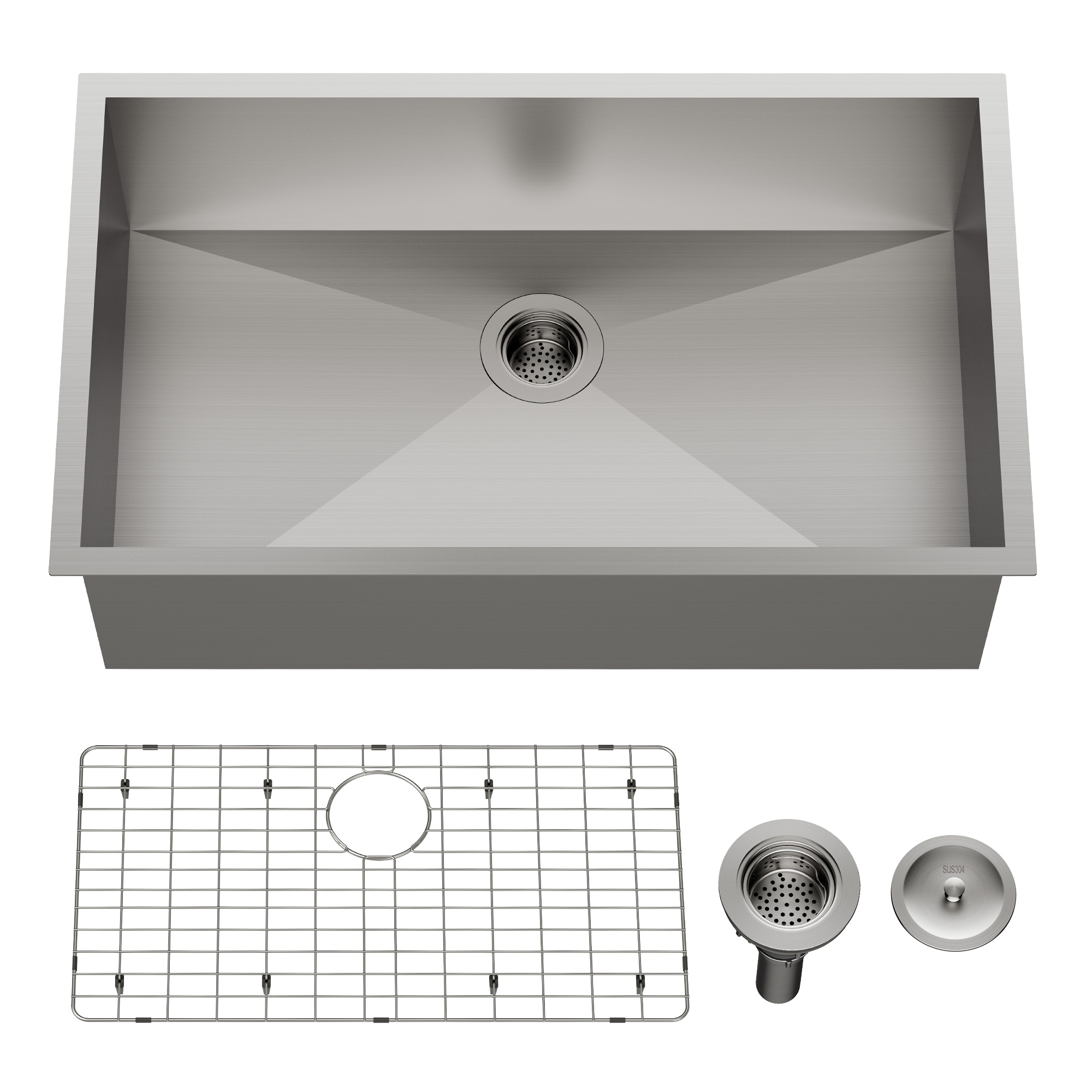 GRANDJOY Undermount 32-in x 19-in Stainless Steel 16 Gauge Single Bowl 10-in Deep Kitchen Sink