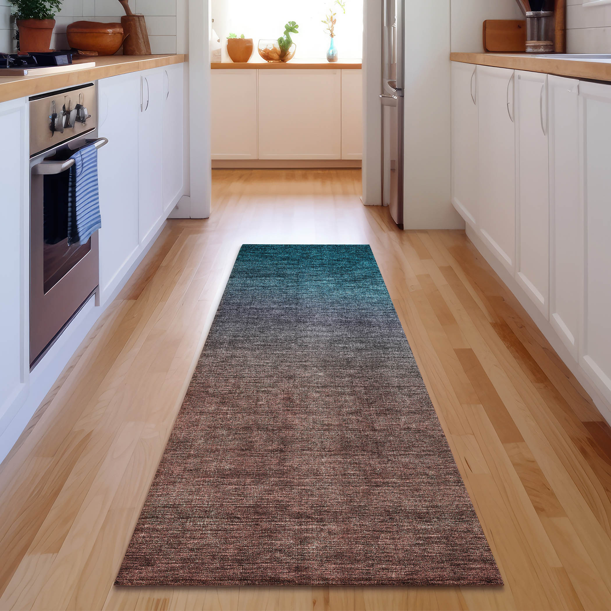 Addison Rugs AMF587TE2X8 Mayfield AMF587TE 2 x 7 (ft) Loomed Polyester Teal Rectangular Indoor Geometric Machine washable Area rug