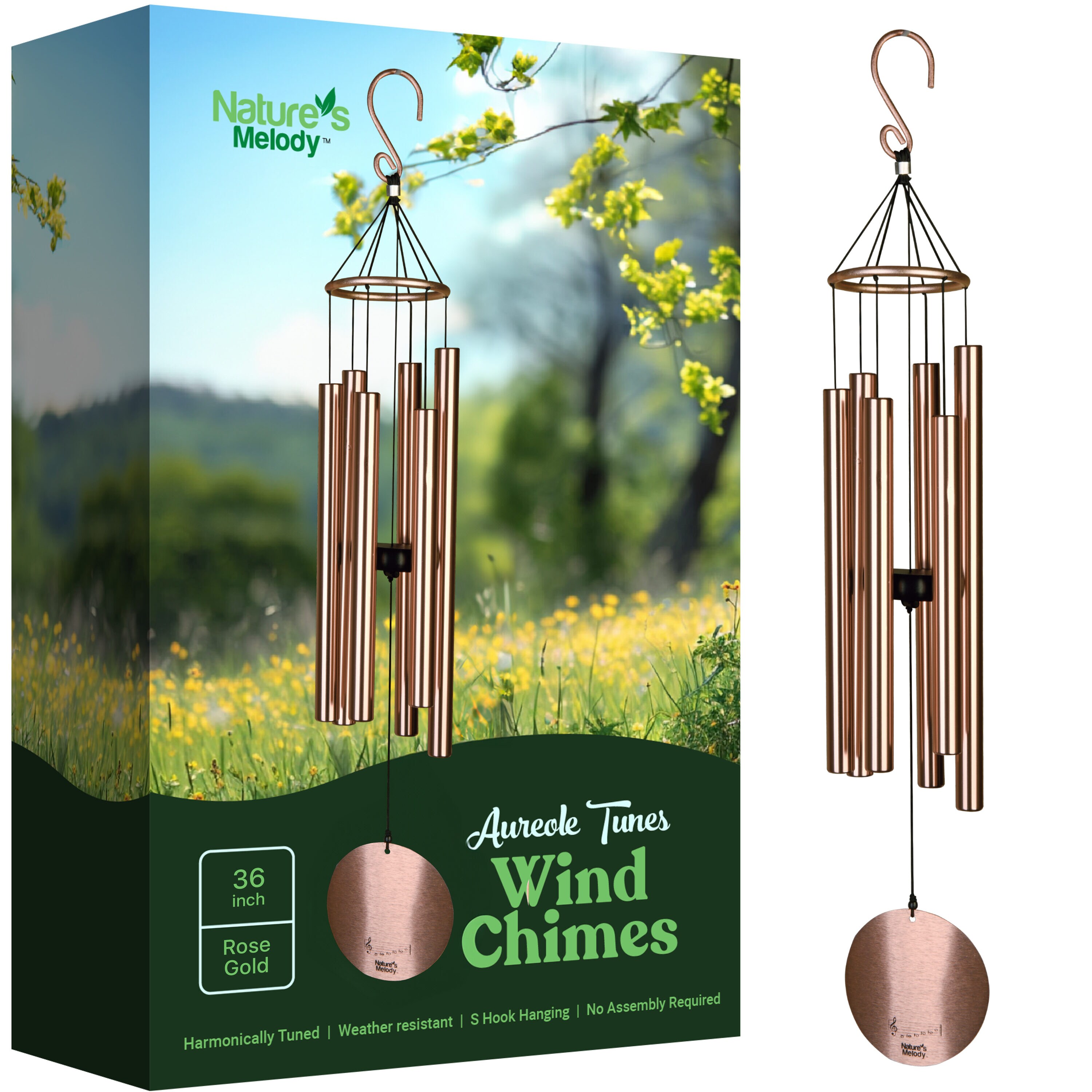 Nature's Melody NTM-AT36RG Gold Metal Casual Decor set