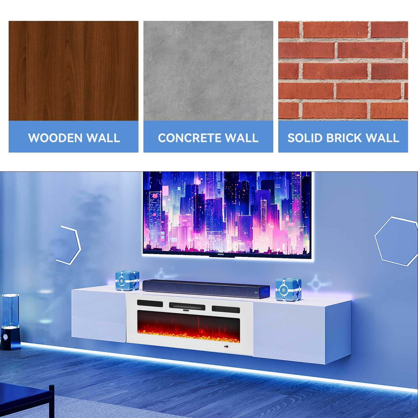 Bapipro TE04A302W Electric-Fireplaces - View #8