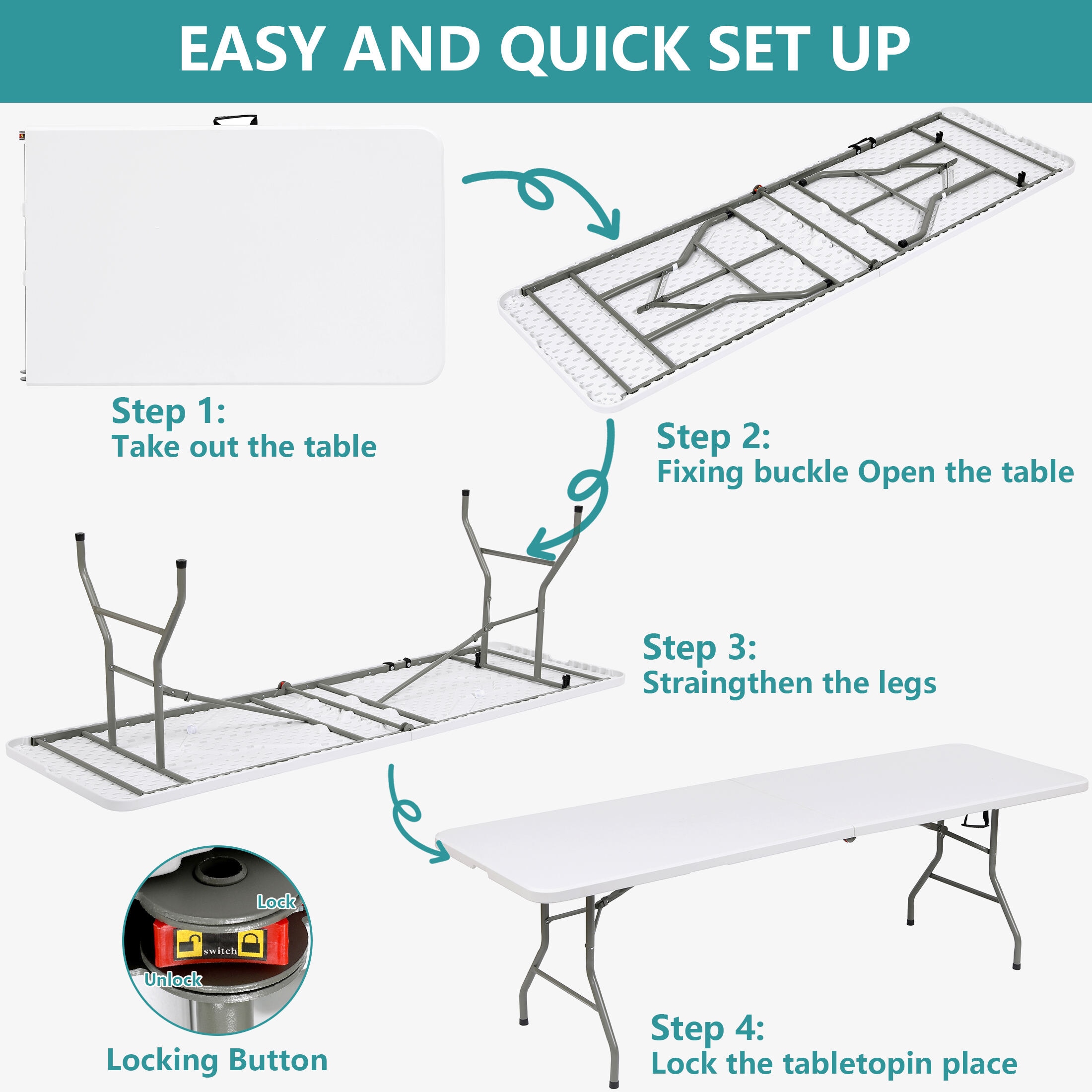 HONGGE LJMLWHG004 Folding-Tables - View #4