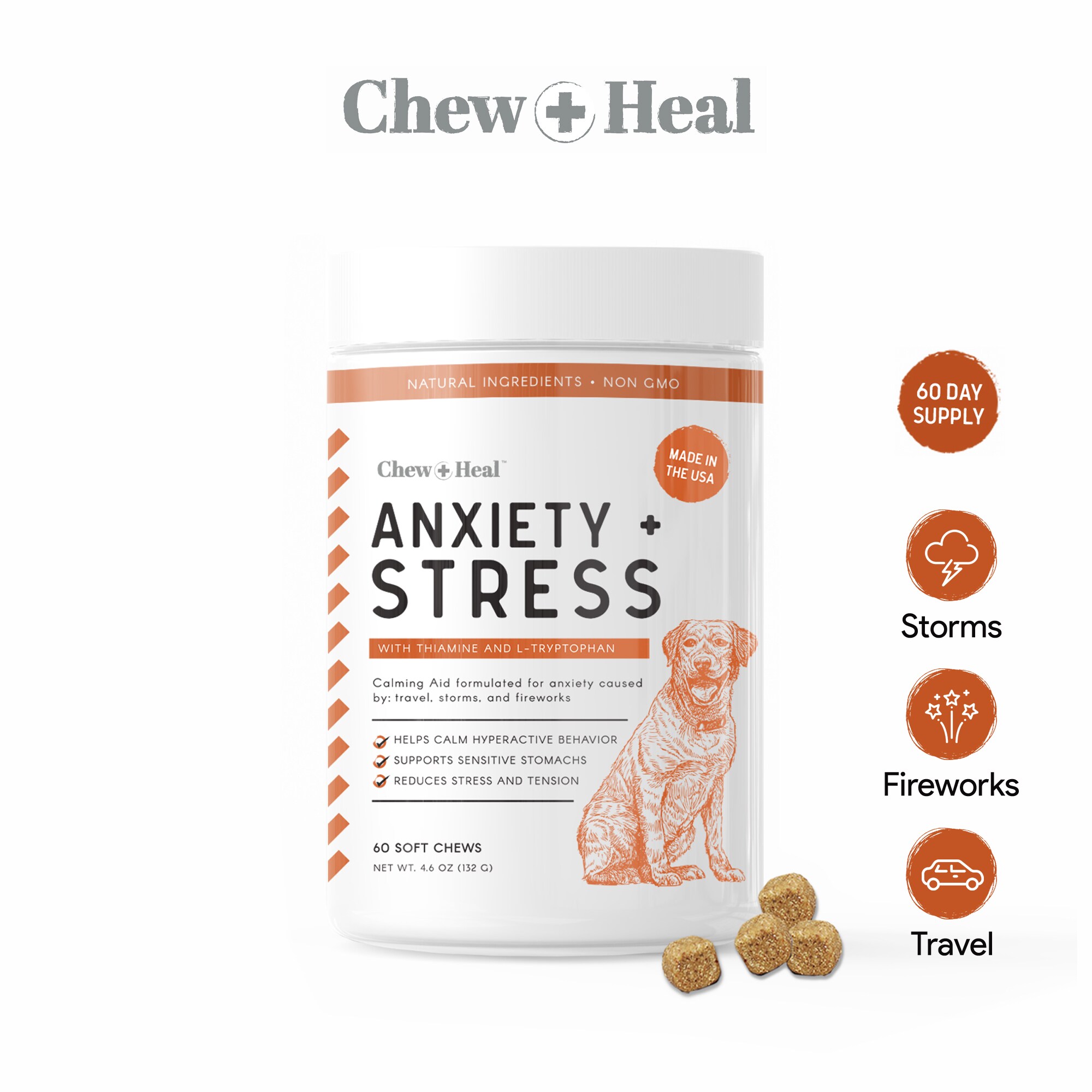 Chew + Heal CH-ANXIETY-STRESS-60 Pet-Vitamins-Suppliments - View #7