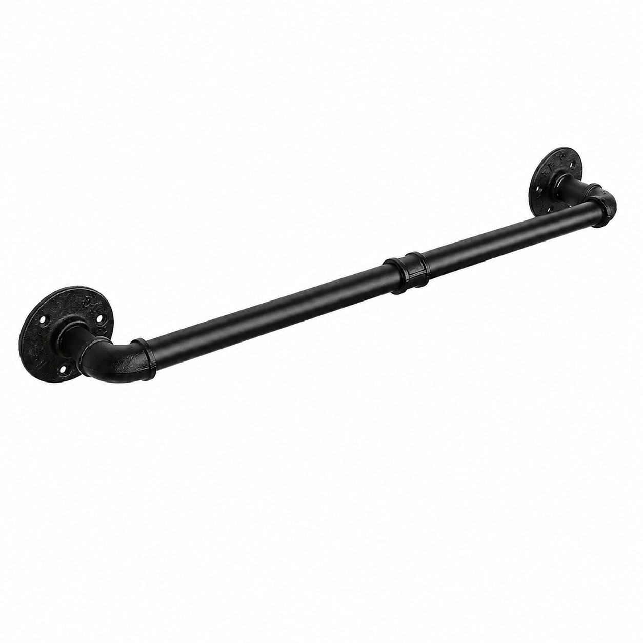 Aoibox  24 in Industrial Pipe Wall Mounted Towel Bar in Matte Black Heavy Duty Iron Rustic Farmhouse Rack