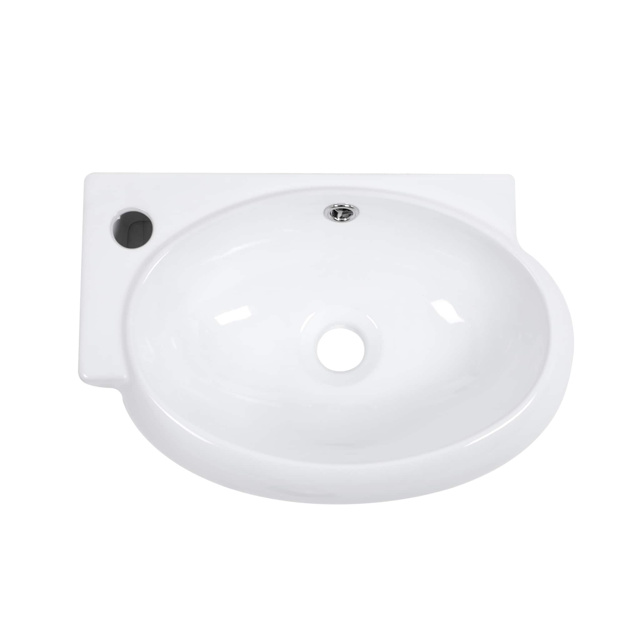 Lordear LD-LUF1814 Porcelain vanity sink Ceramic 11-in Wall-mount Rectangular Modern White Bathroom Sink