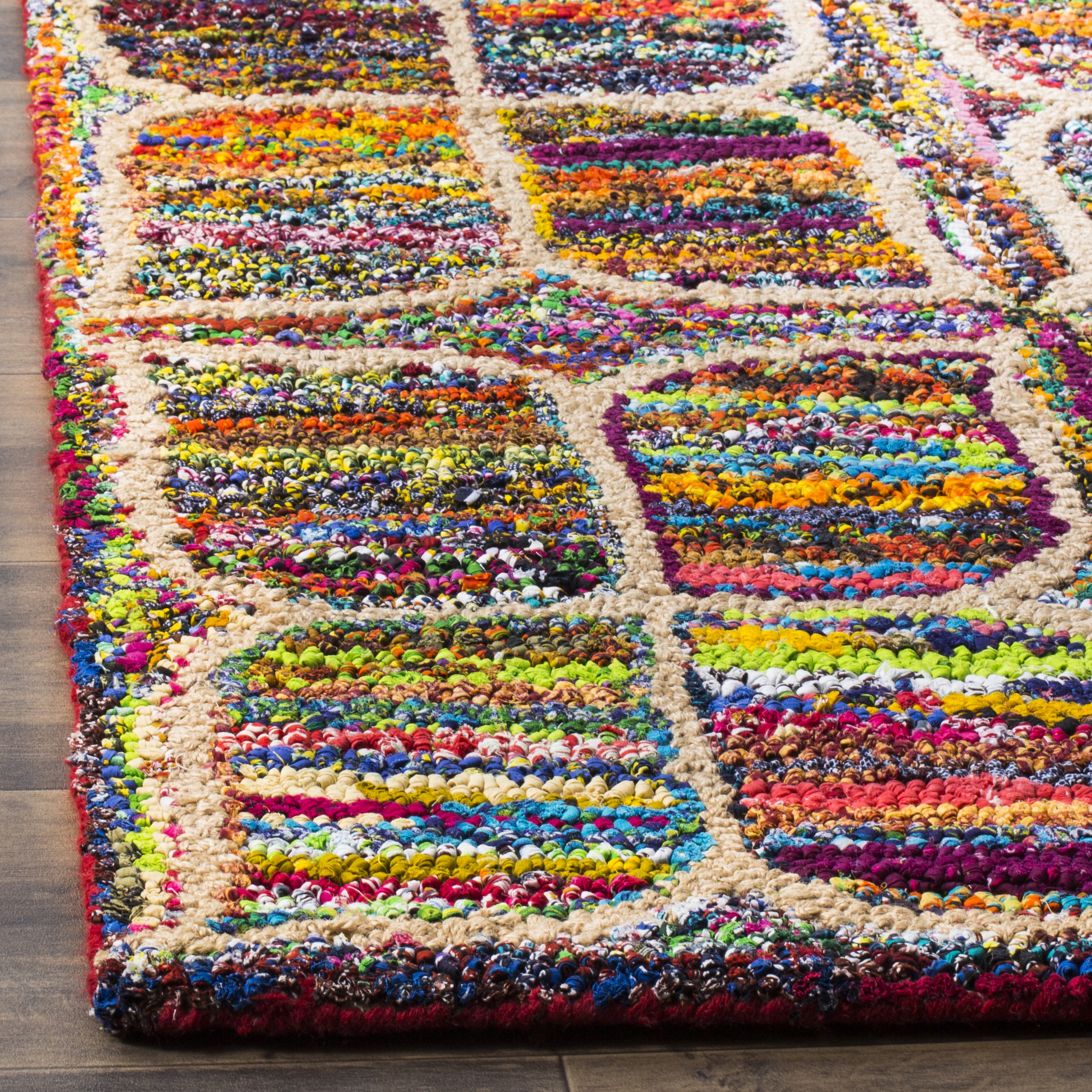 Handmade Multicolor Cotton Kids' Play Area Rug, 8' x 10'