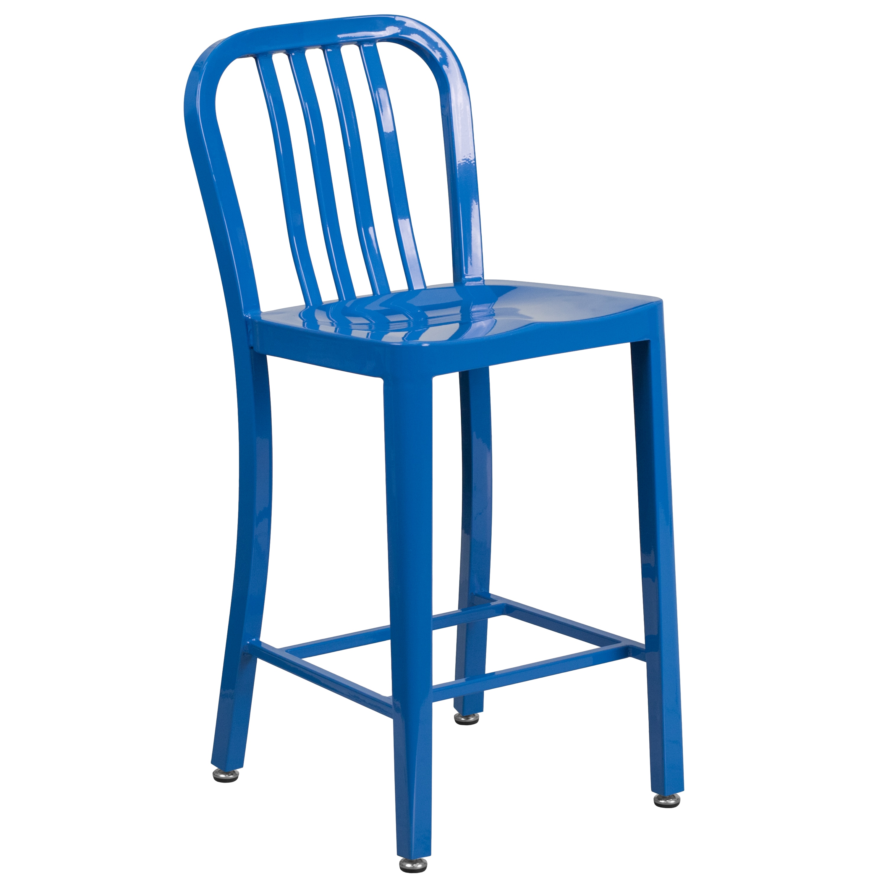 Metal blue outlet bar stools