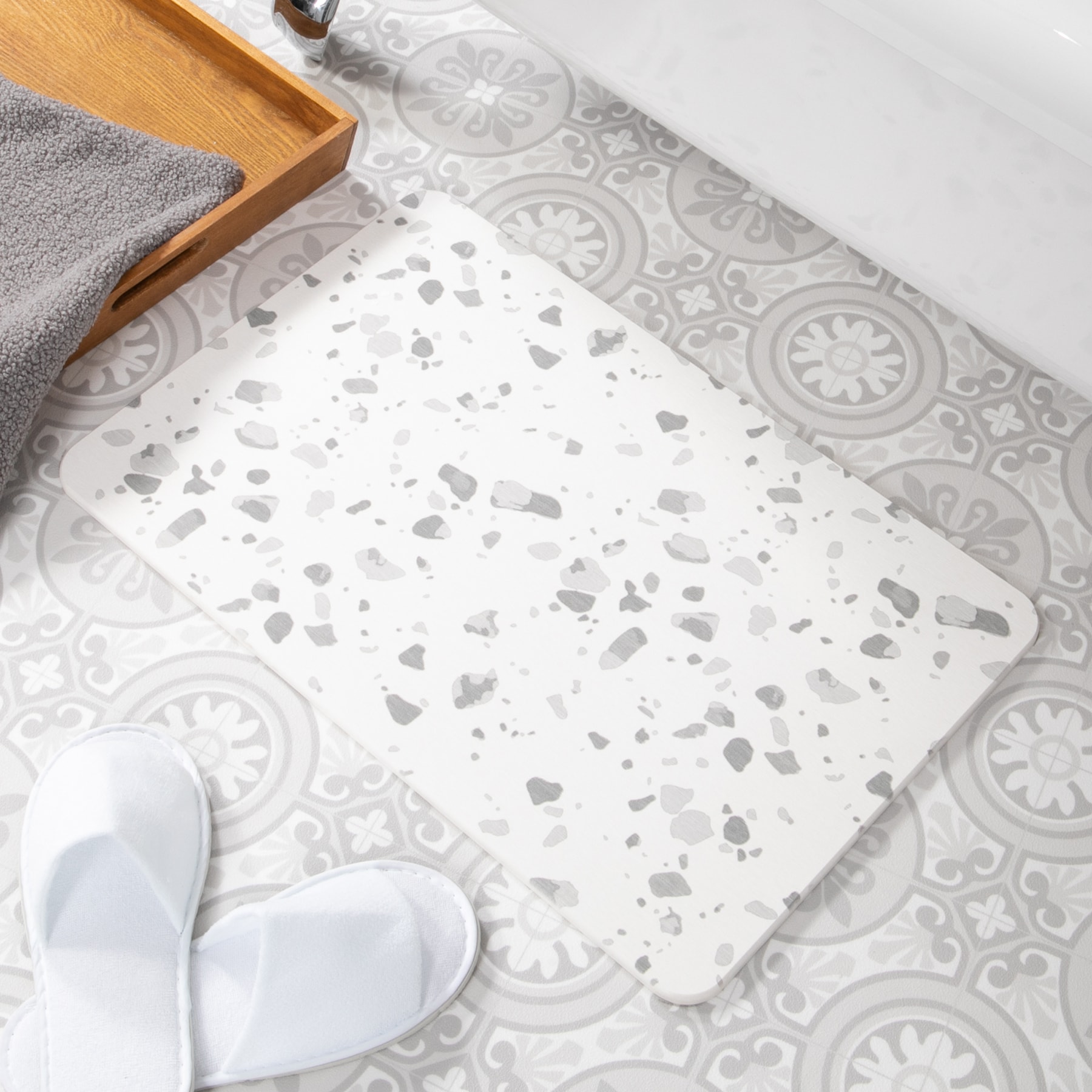 Artsy Mats BATHW-GREYTERRAZZO Bath-Rugs - View #2