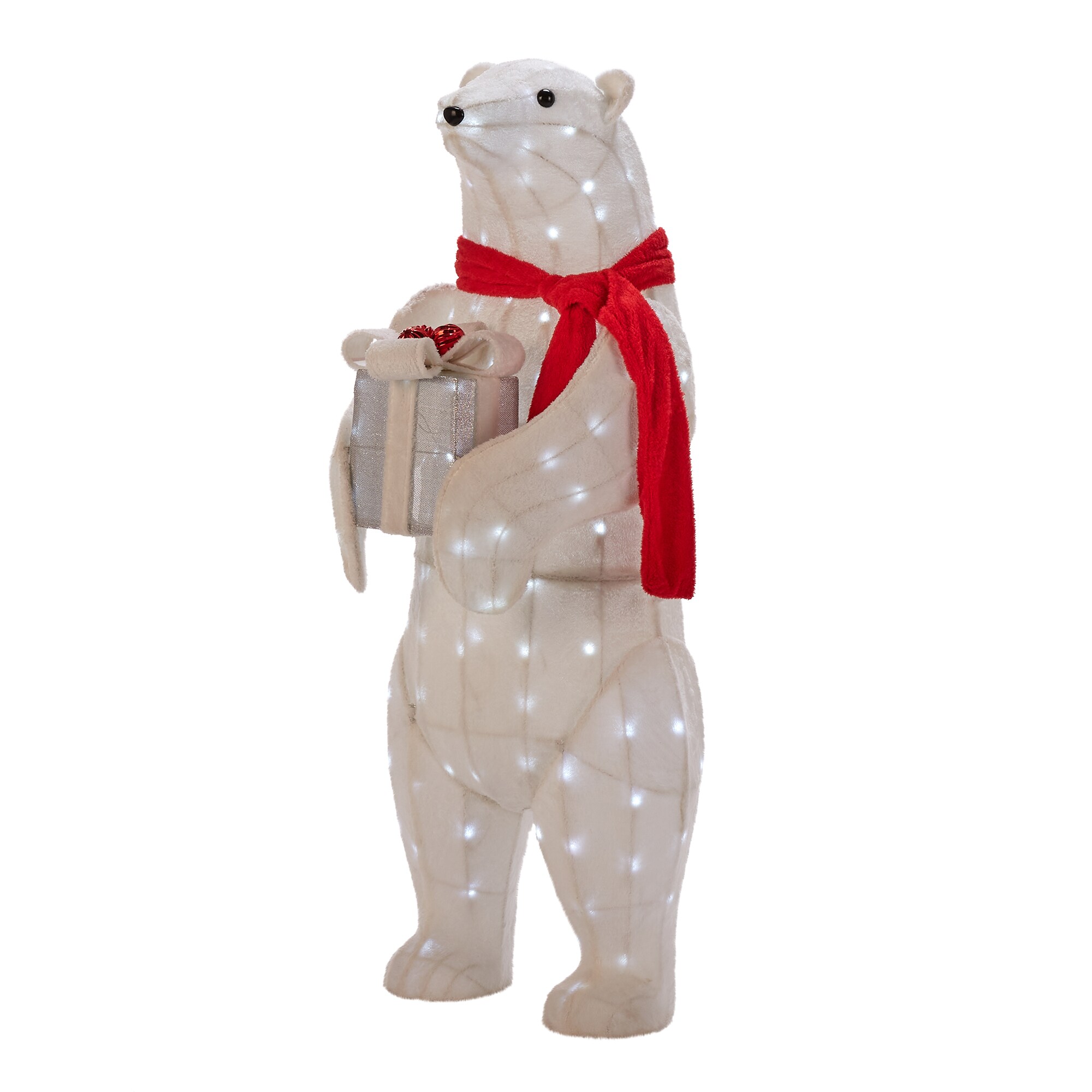 Holiday Living 60-in Polar Bear Free Standing Decoration with White LED ...