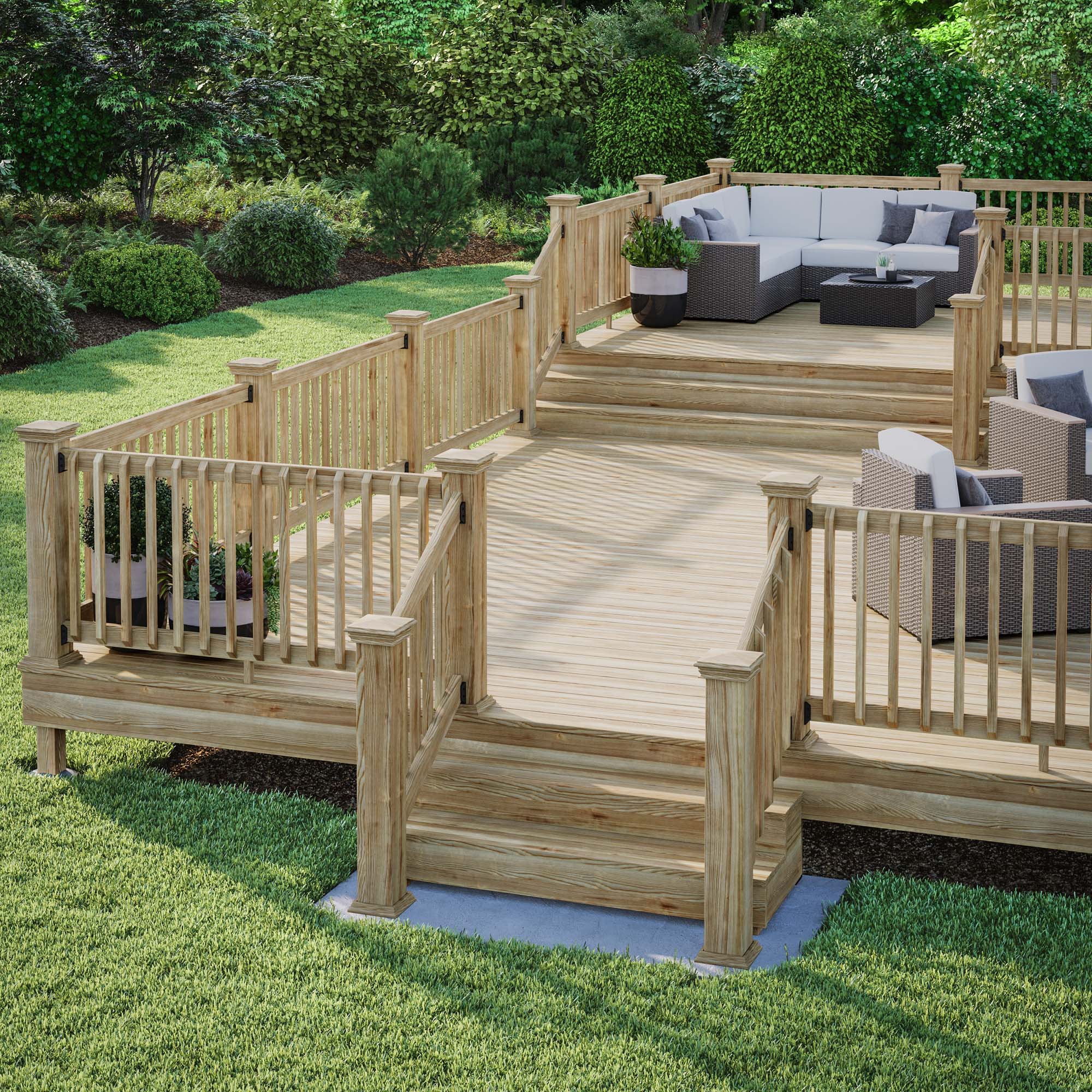 Deckorators Newport High Pyramid Natural Wood Pine Deck Post Cap