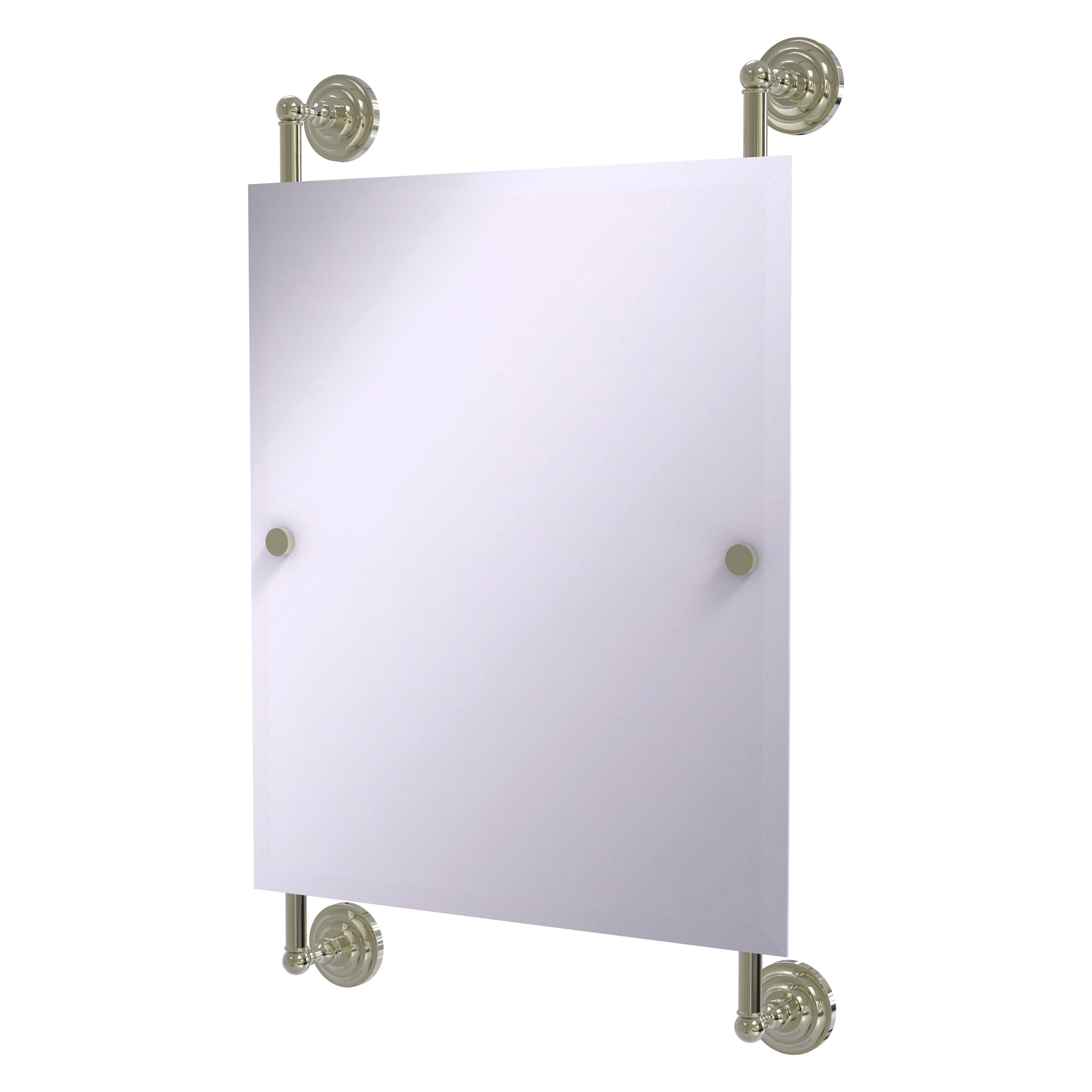 Allied Brass QN-27-92-PNI Que New 21-Inches x 33-Inches Beveled Frameless Rectangle Bathroom Vanity Mirror ( Polished Nickel )