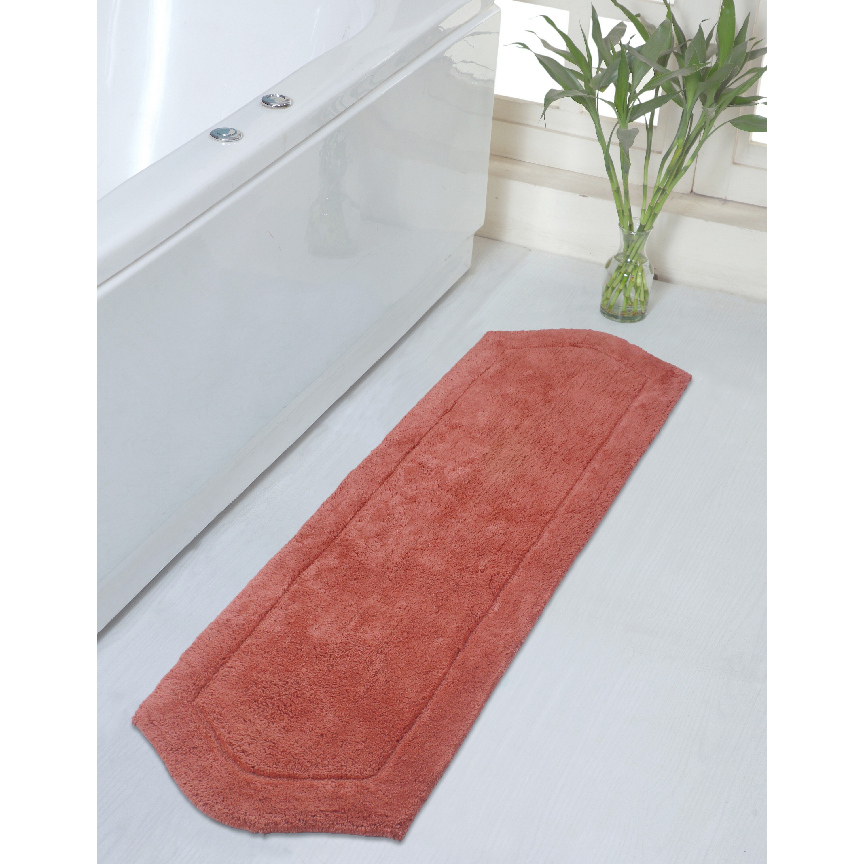Home Weavers BWA2260CO Waterford 22-Inches x 60-Inches Coral Cotton Bath runner