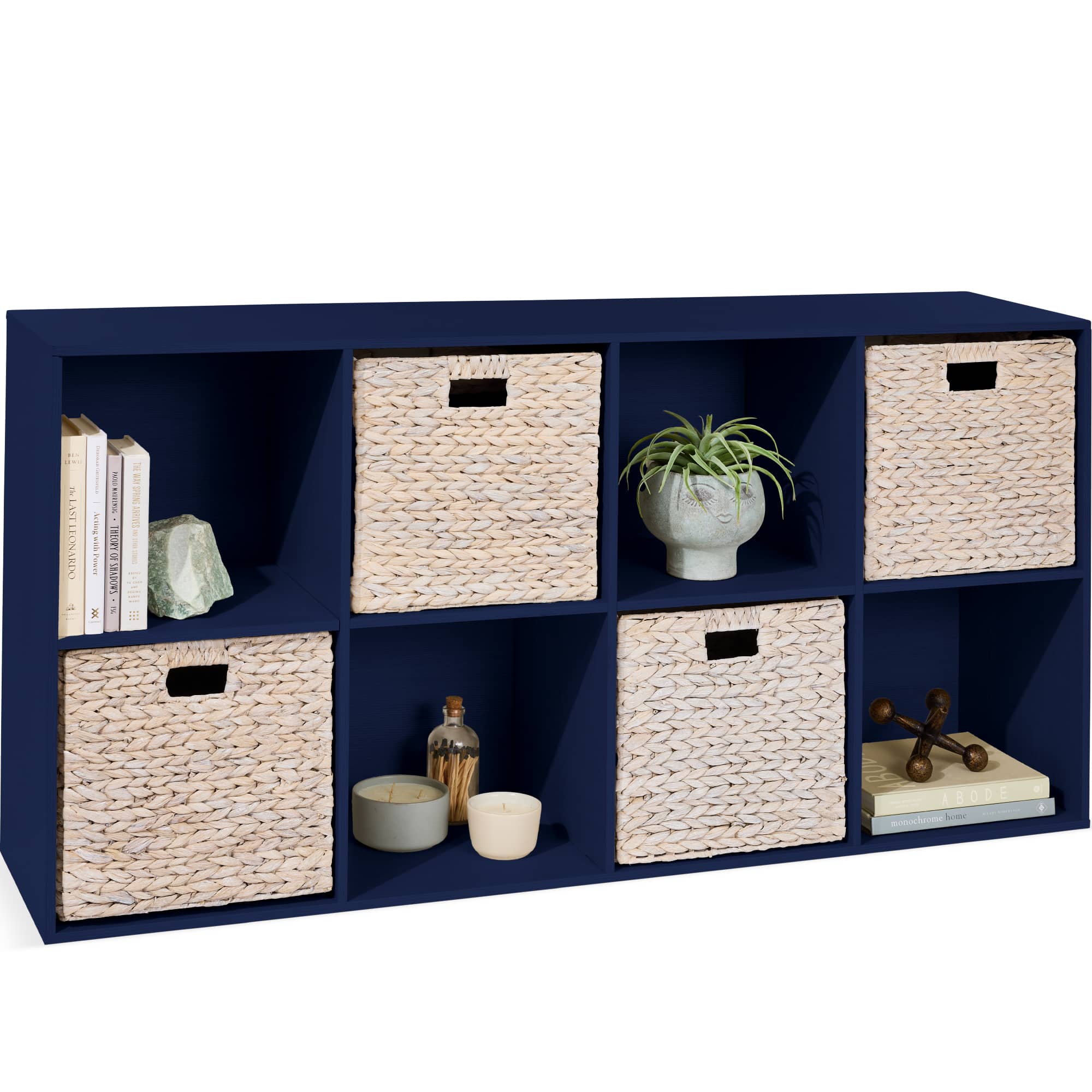 Best Choice Products SKY8743 8-Cube Bookshelf 11in Display Storage System Organizer w/ Removable Back Panels - Navy