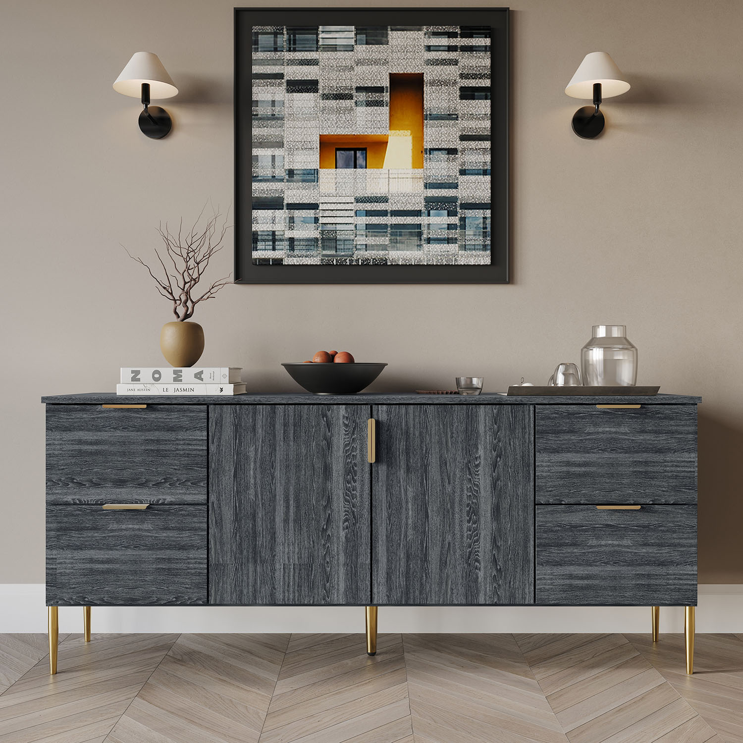 ChaletPosh C7031SB-DGY Dining-Kitchen-Storarge - View #2