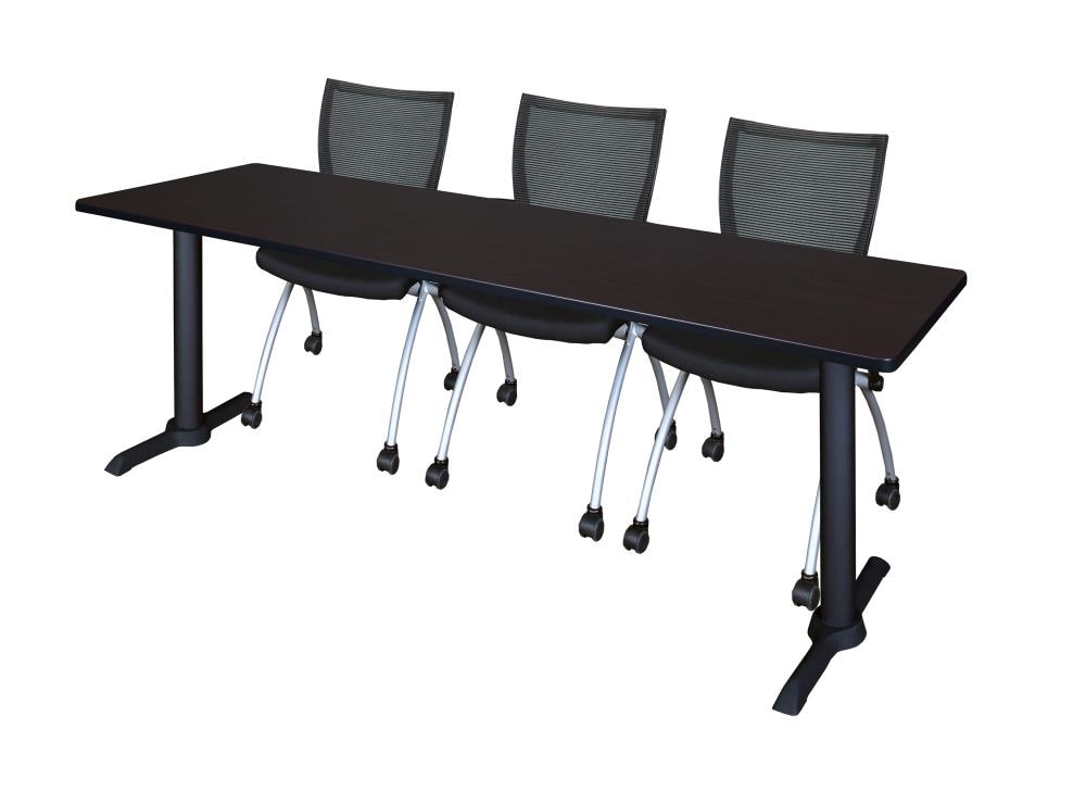 Regency MTRCT8424MW09BK Training Brown 4-Person Training Table (84-in W x 29-in H)