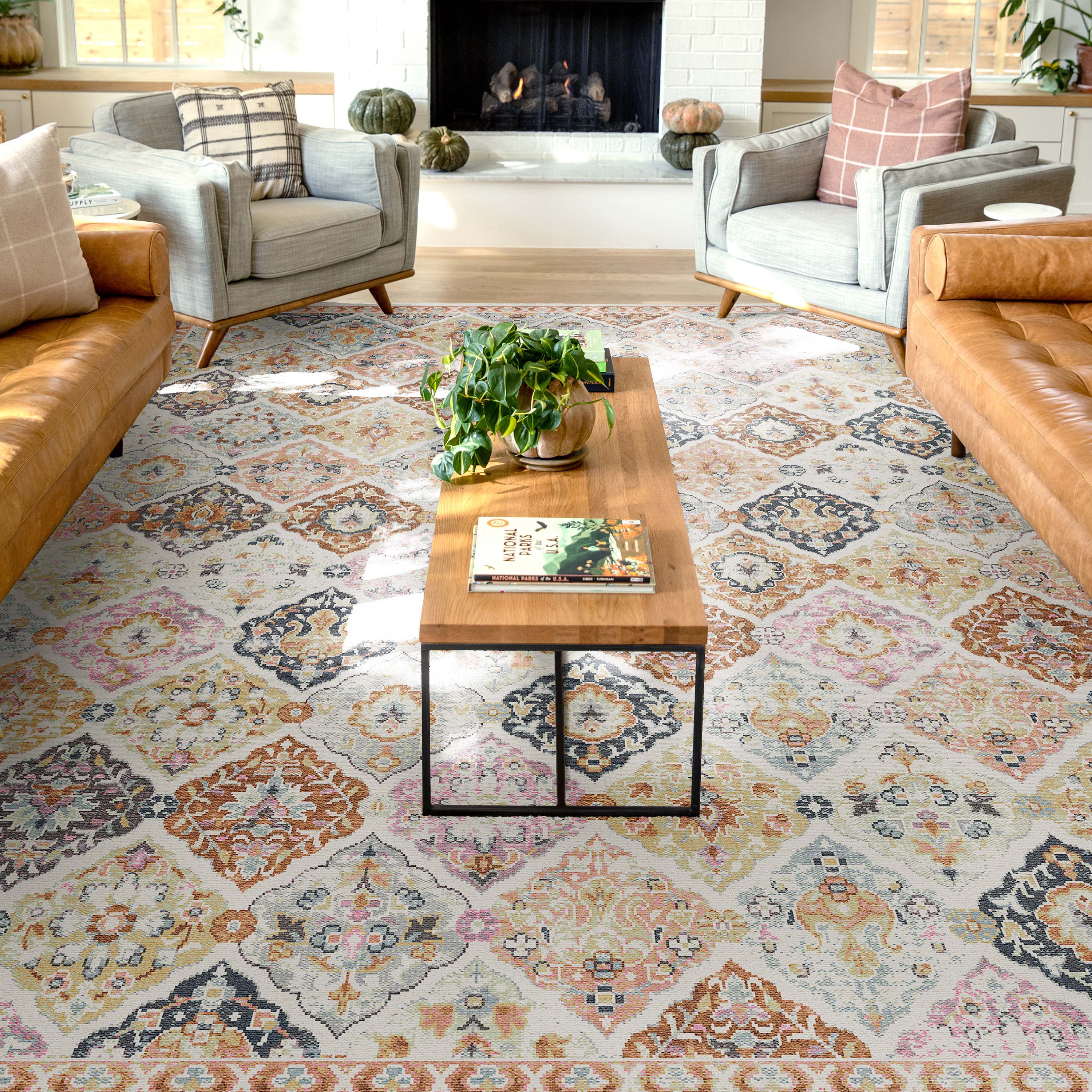 Well Woven W-VN-06A-7 Apollo 8 x 10 (ft) Loomed Polyester Multi Rectangular Indoor Geometric Vintage Area rug