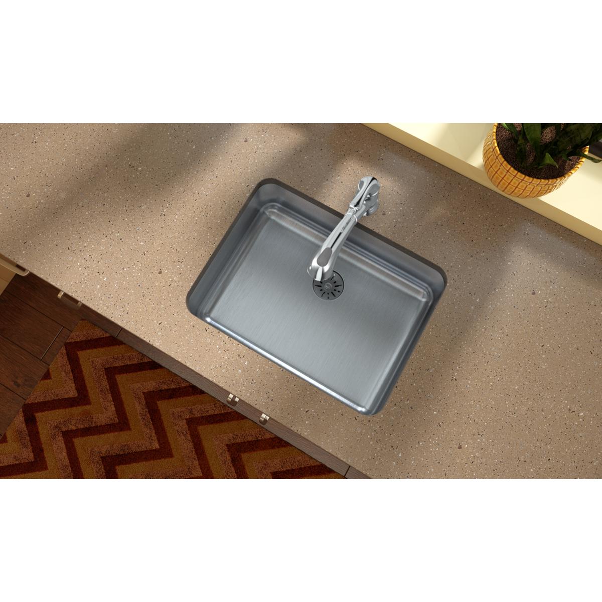 Elkay ELUH2115PD Lustertone Undermount 23.5-Inches x 18.25-Inches Stainless steel Single bowl 18 -Gauge Kitchen Sink