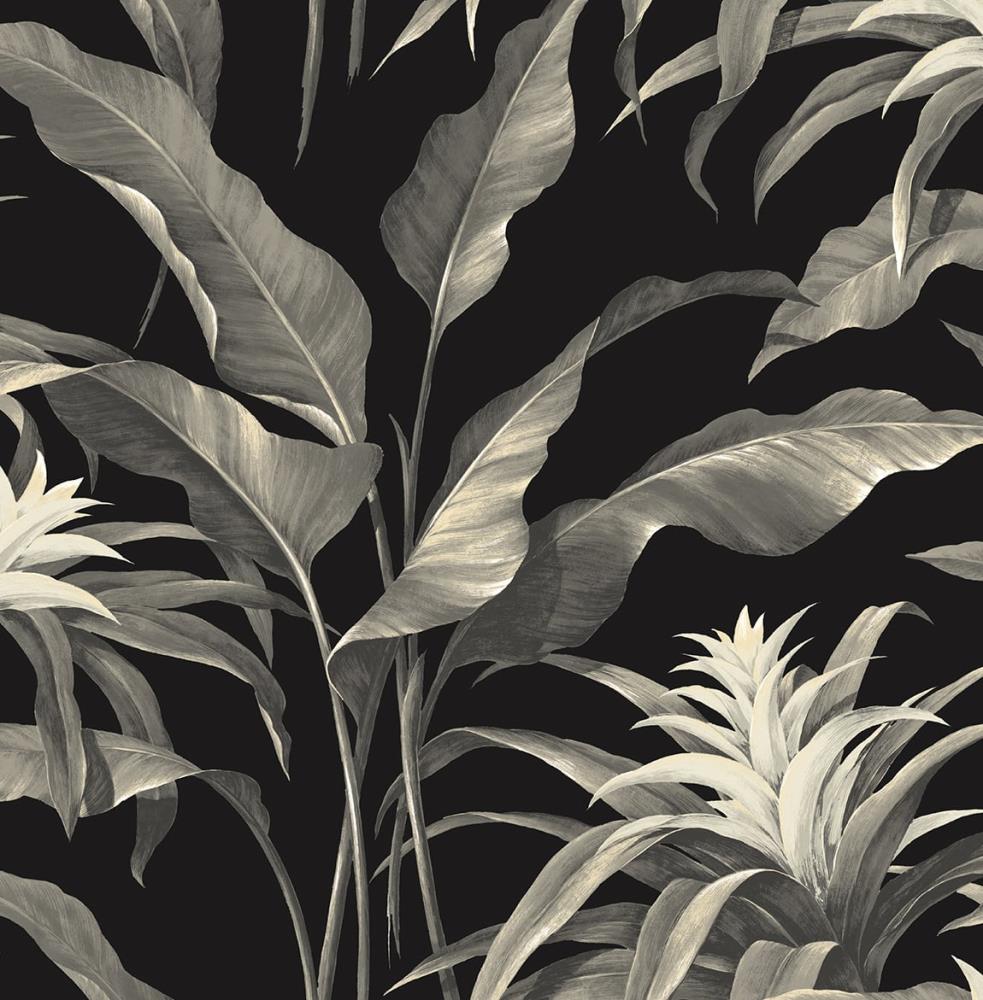 Stacy Garcia Home SG10300 Sojourn 30.75-Sq. Feet Onyx and Alloy Vinyl Floral Self-adhesive Peel and Stick Wallpaper