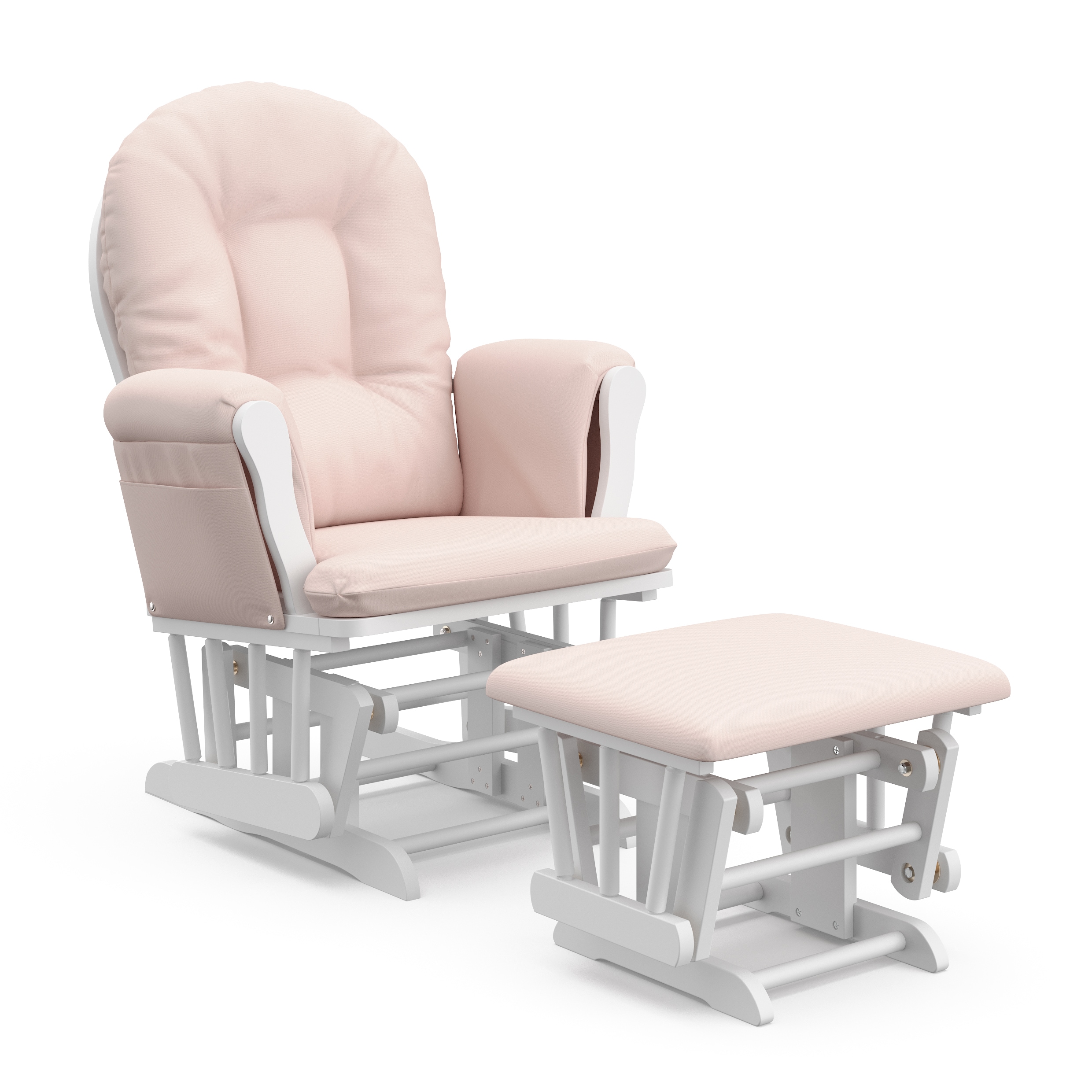 Storkcraft 06550-661 Casual White/Pink Glider Chair