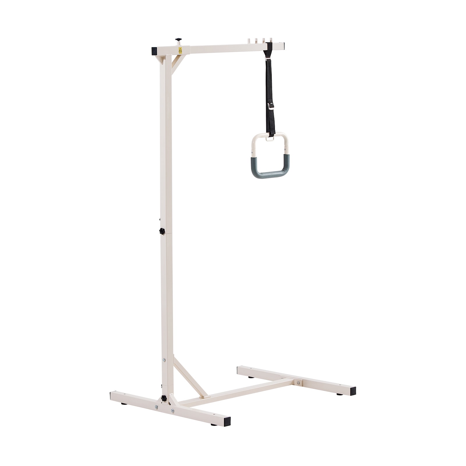 GIVIMO Free Standing Trapeze Bar for Bed Mobility 250-lb Capacity Heavy-Duty Q195 Steel Frame Height-Adjustable Non-Slip Handle Floor-Anchored Base Overhead Pull-Up and Recovery Assist for Seniors Patients Hospital Nursing Home and Home Care