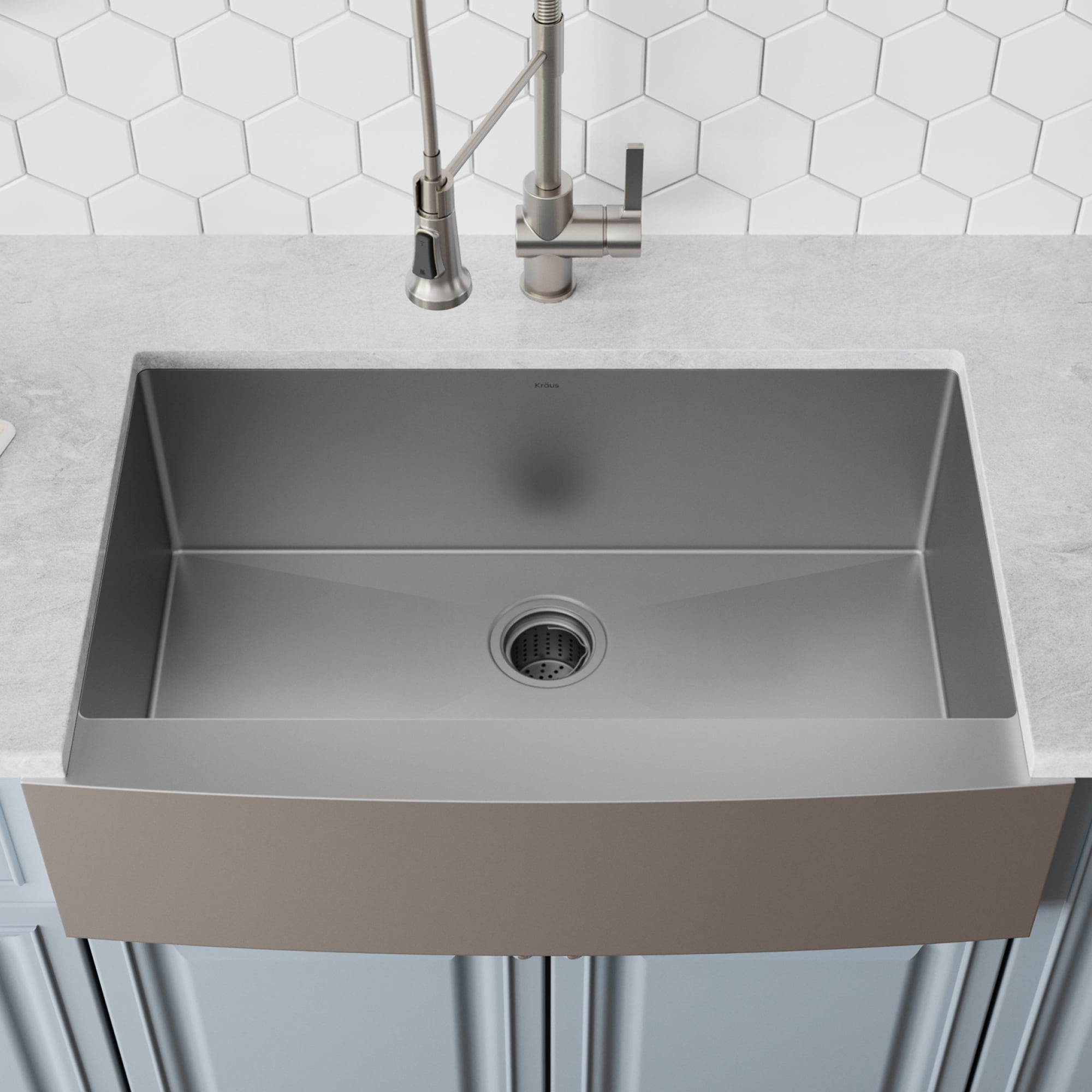 Kraus KHF200-30 Standart PRO Farmhouse apron front 30-in x 21-in Stainless steel Single bowl 16 -Gauge Kitchen Sink