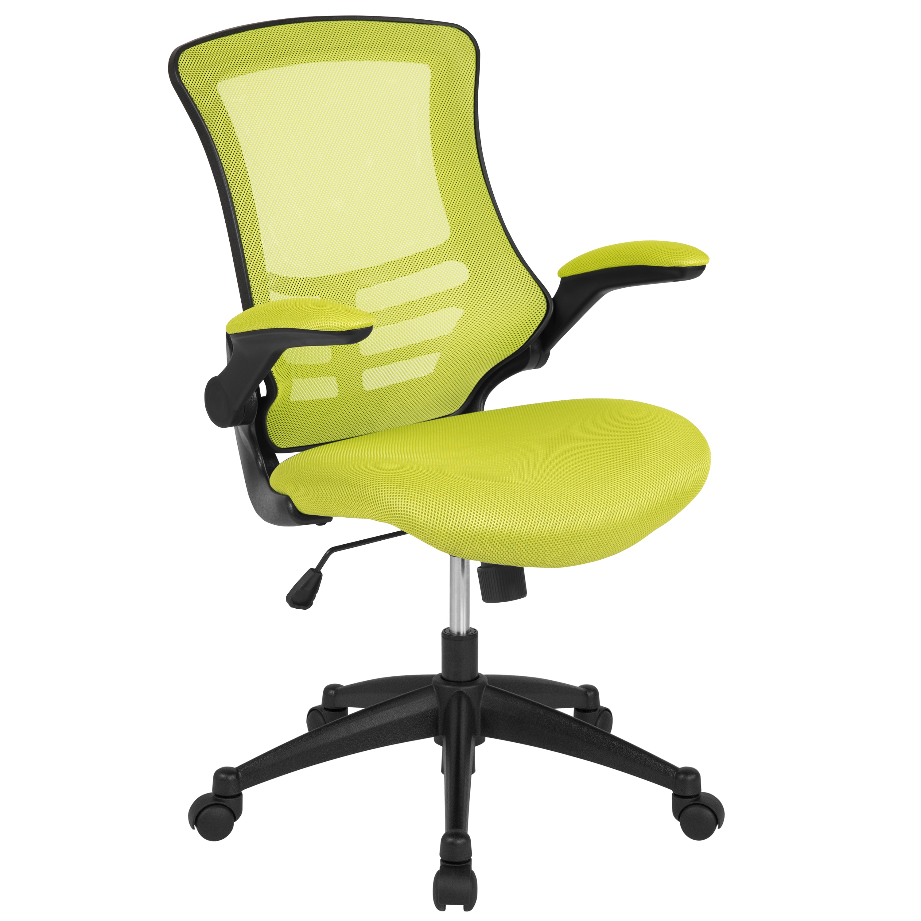 Flash Furniture Mid Back Faux Leather Swivel Office Chair in Green 