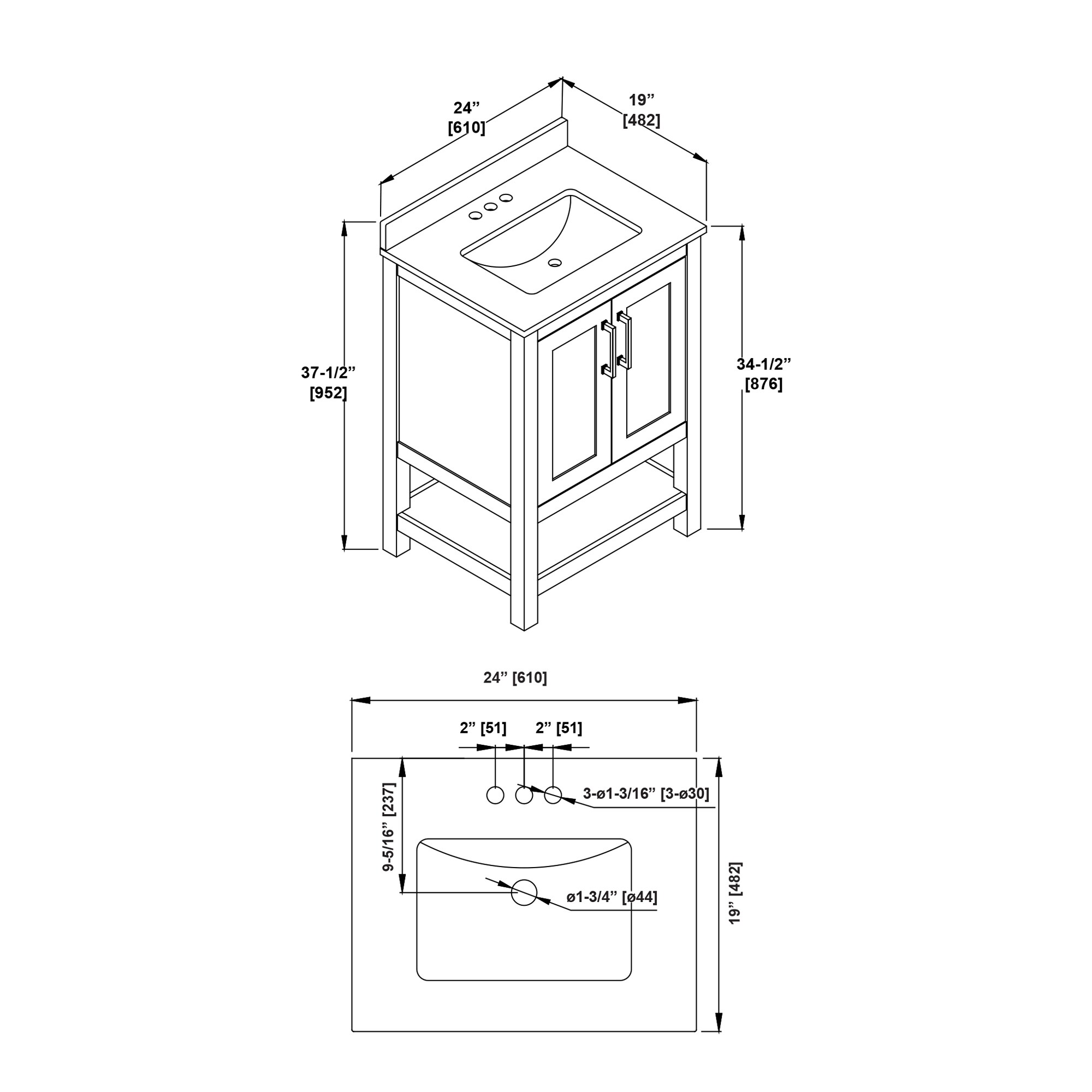 OVE Decors 15VVAR-ALBU24-045 Bath-Vanity-Combo - View #3