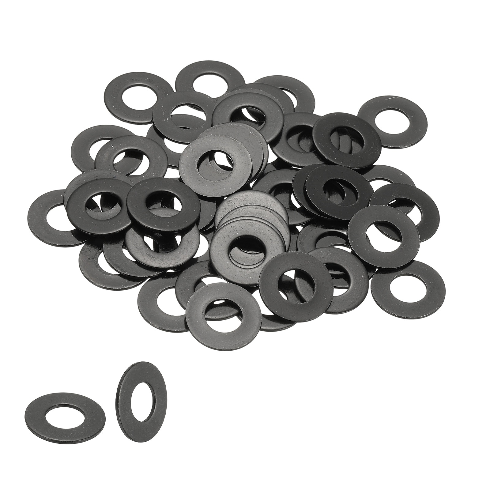 PATIKIL M8 Flat Washers 5/16inID x 11/16inOD 50pcs 304 Stainless Steel Metal Metric Washers Black Electroplated Flat Gasket Spacer for Screws and Bolts Black