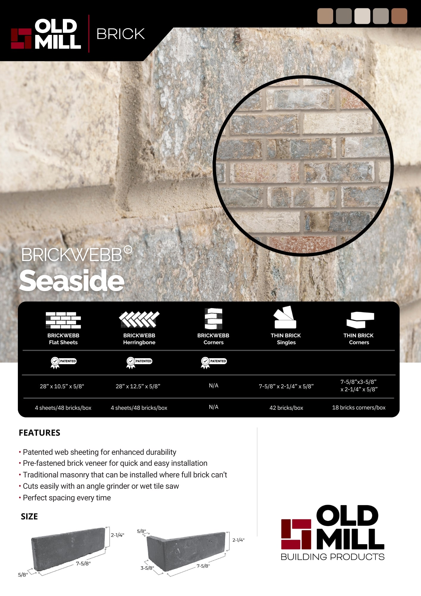 Old Mill Thin Brick Systems TBC-270050CS Brick-Veneer - View #4