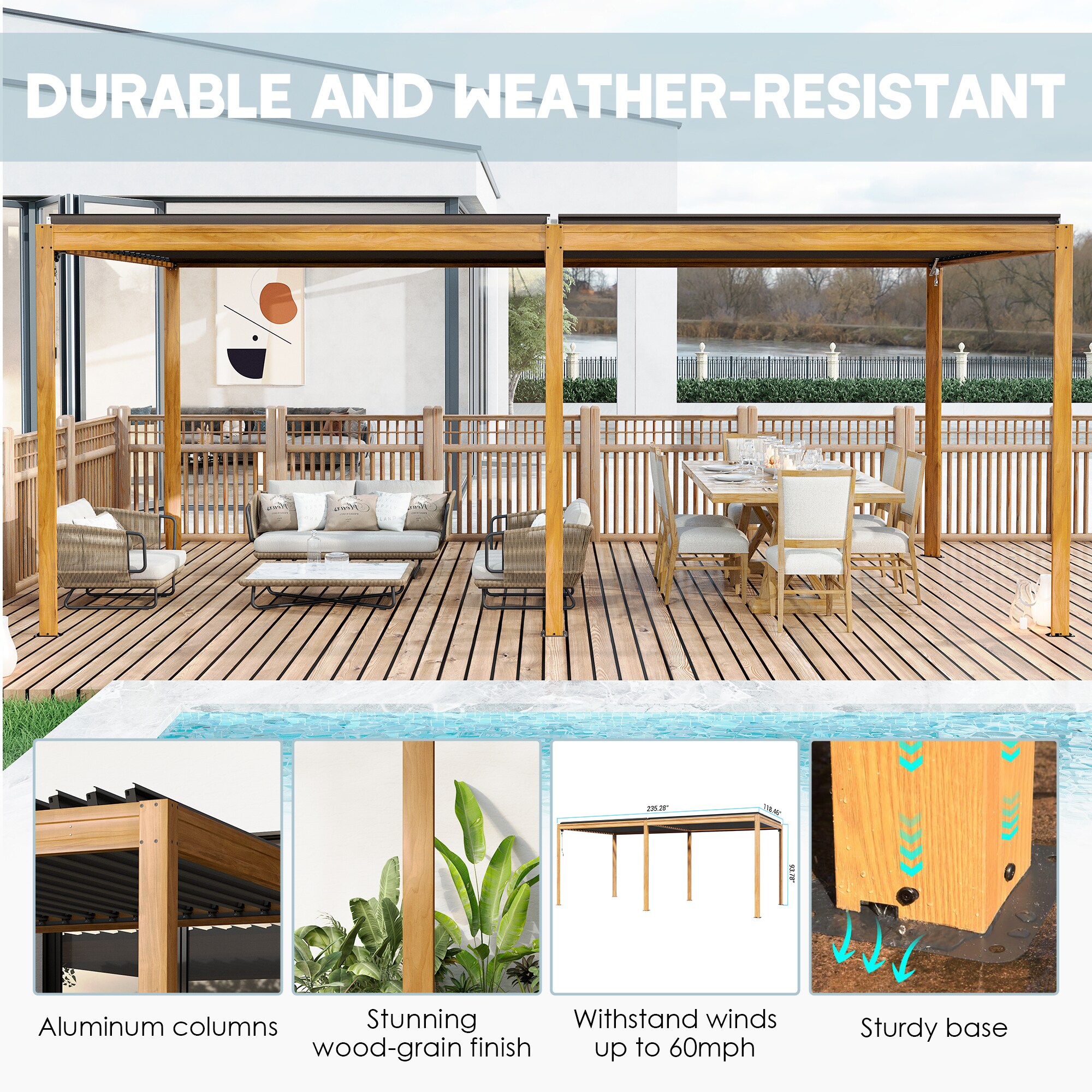 Clihome CL-LGMF1632A Wood-Resin-Gazebos - View #5