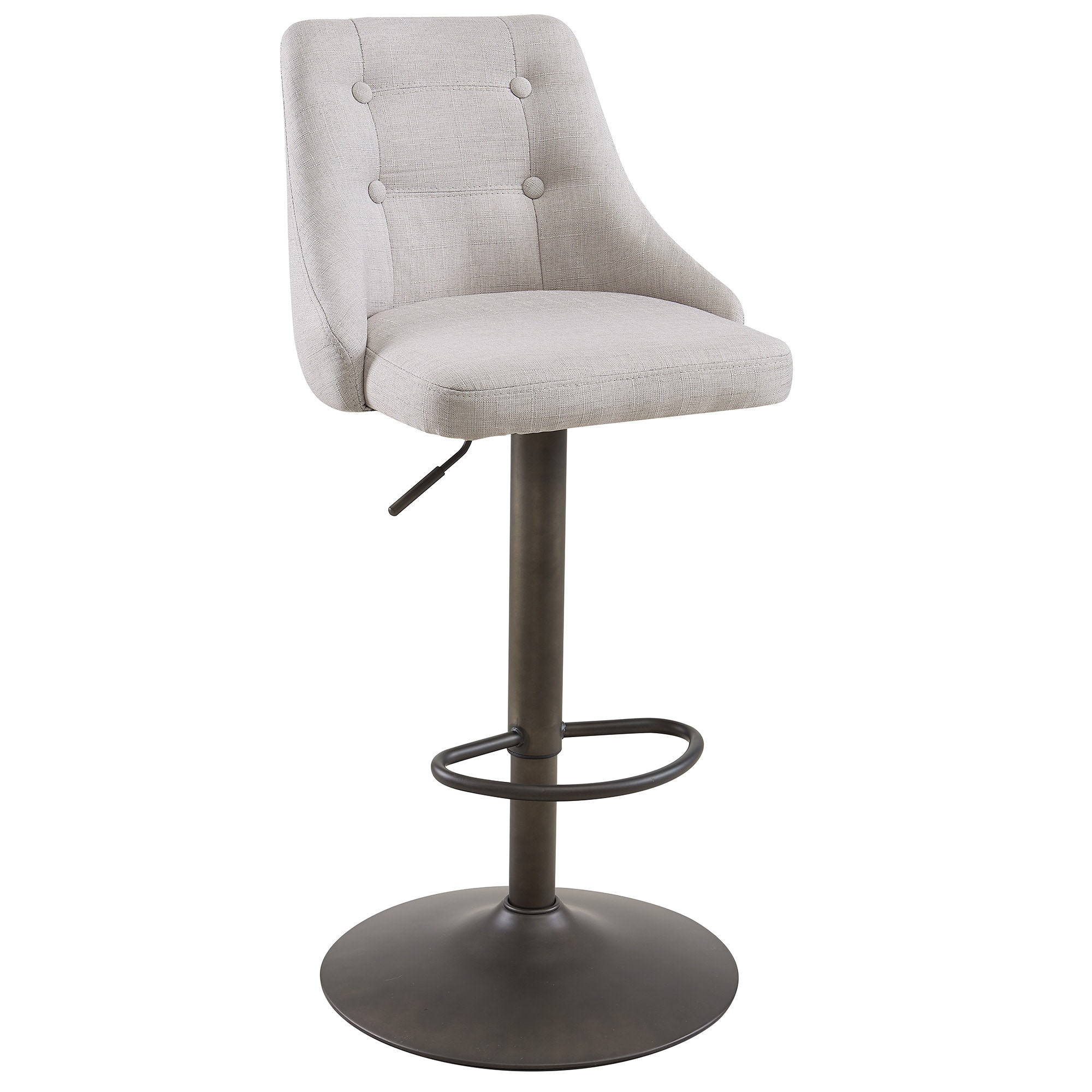 Worldwide Homefurnishings 203-419BG 2 -Set Beige 23.75-Inches H Adjustable Height Short Bucket seat Upholstered Swivel Metal Bar Stool and Back