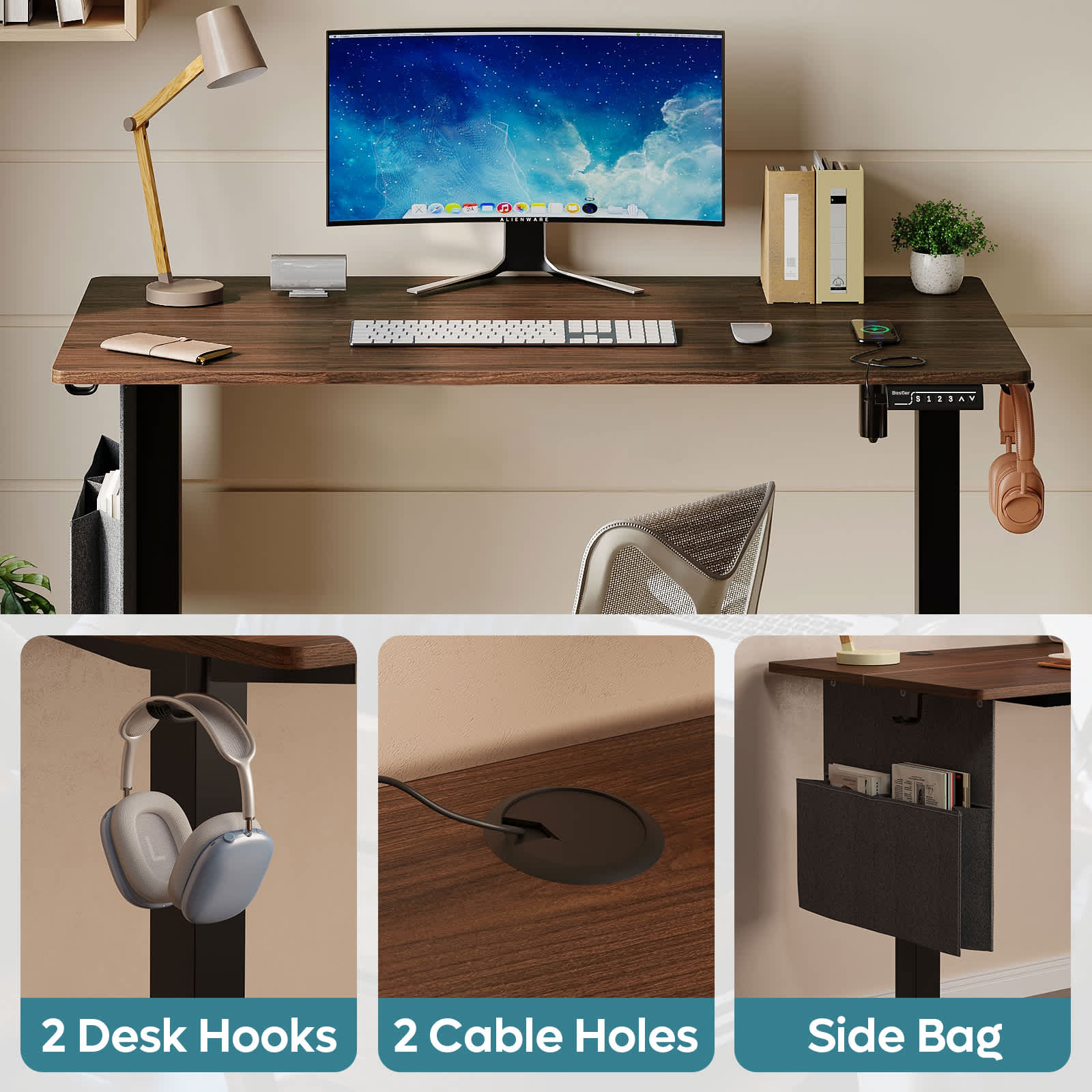 Bestier LOW-H102014BUS-WNUT desks - View #2