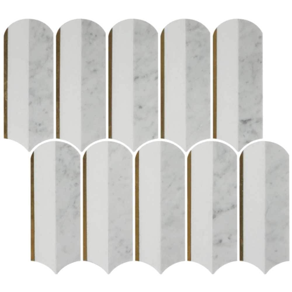 The Tile Life SGATS1212GR Sample - Mad Decade Gray 12-in x 12-in Polished Natural Stone Marble Scale Floor and Wall Tile