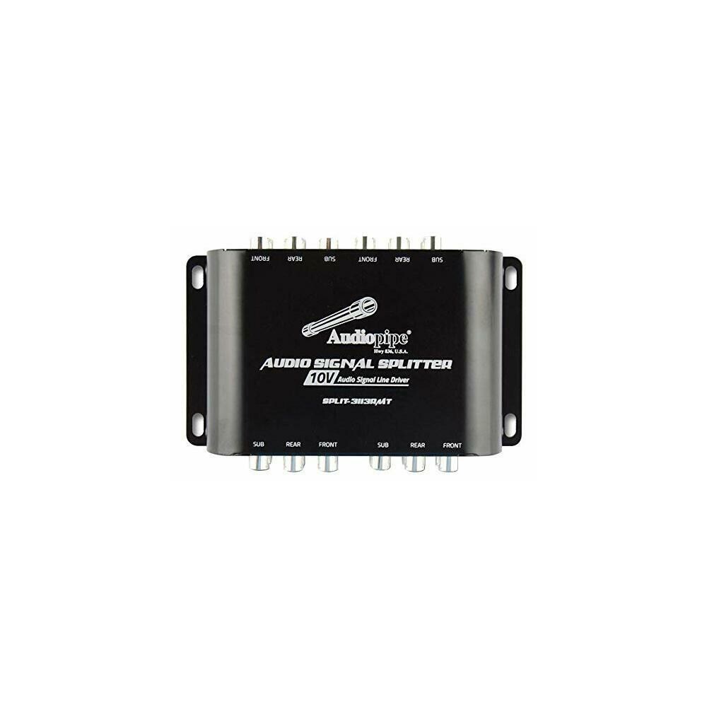  WHL4787 Audiopipe SPLIT3113RMT 1-in-3 Out 10V Audio Signal Line Driver with Remote Bass Knob