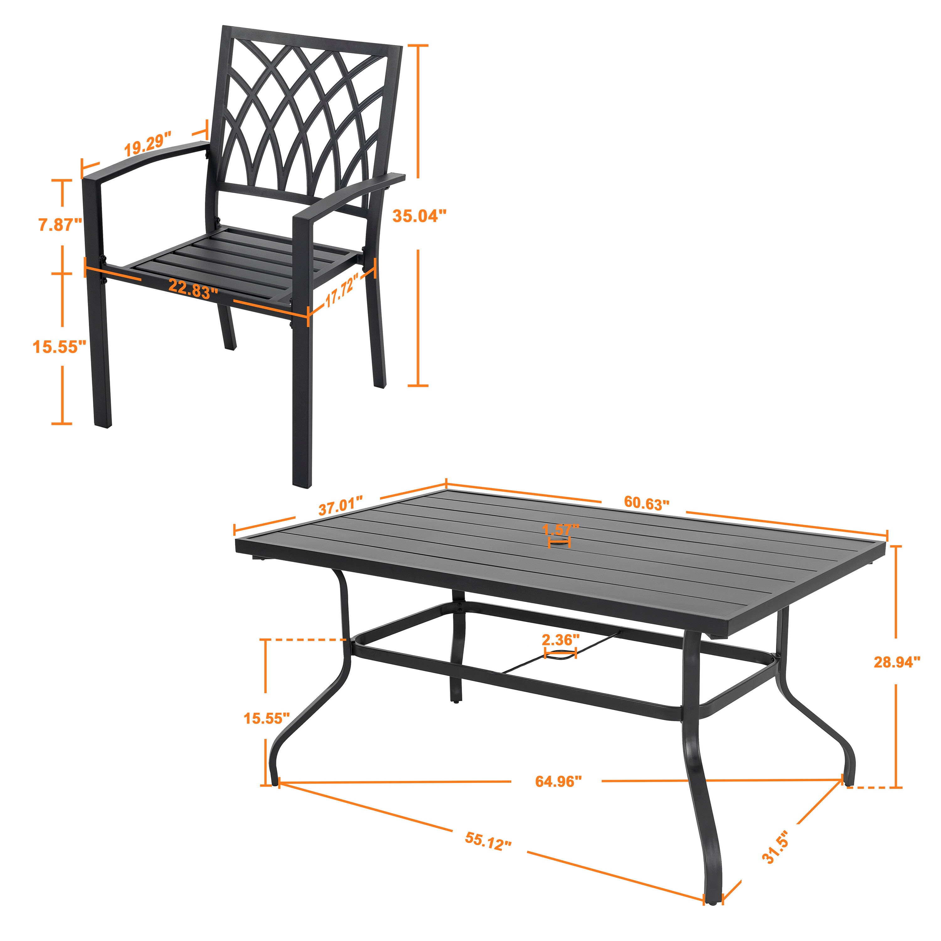 Nuu Garden SD152-T352BK Patio-Dining-Sets - View #13