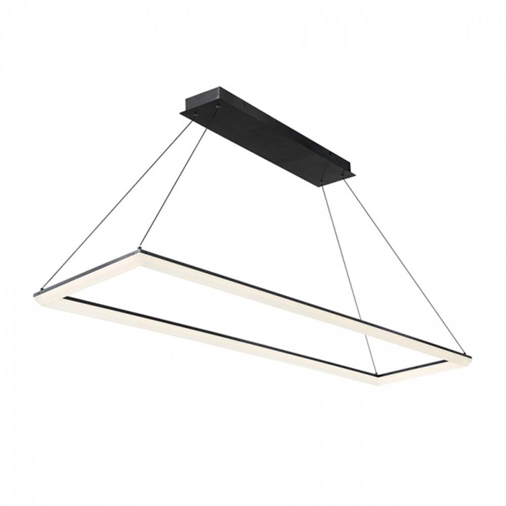 Sleek Black 58" LED Pendant Light with Acrylic Diffuser