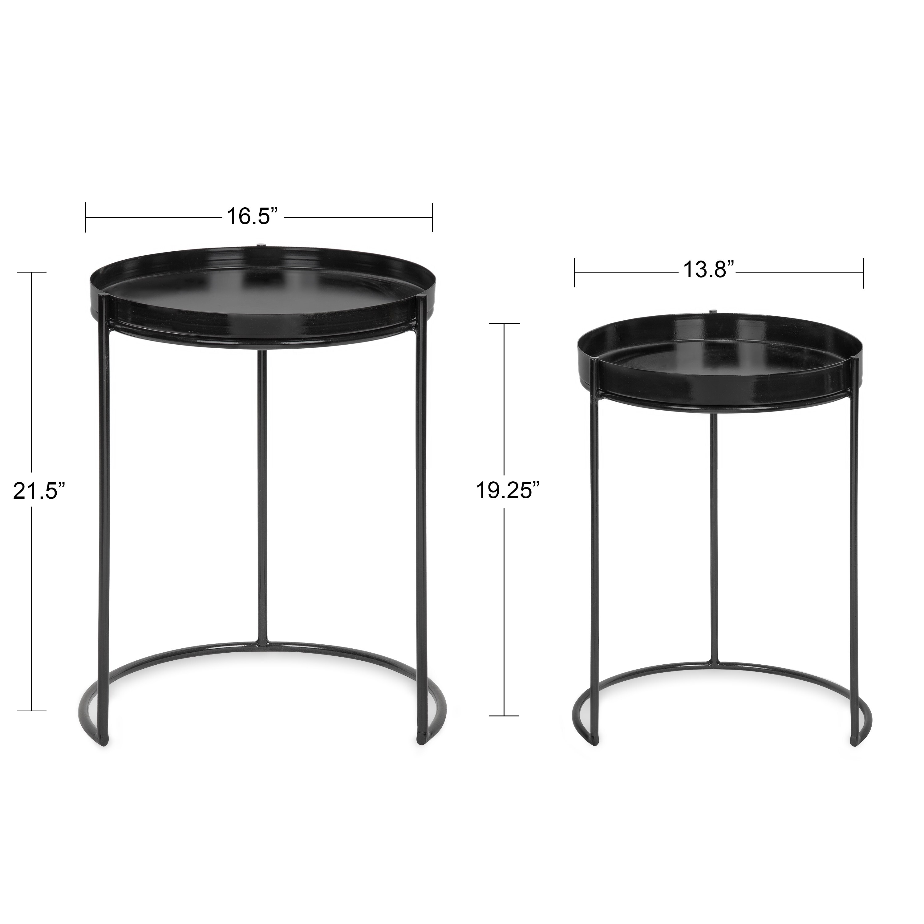 Kate and Laurel Presti Black Metal Round Modern End Table at Lowes.com